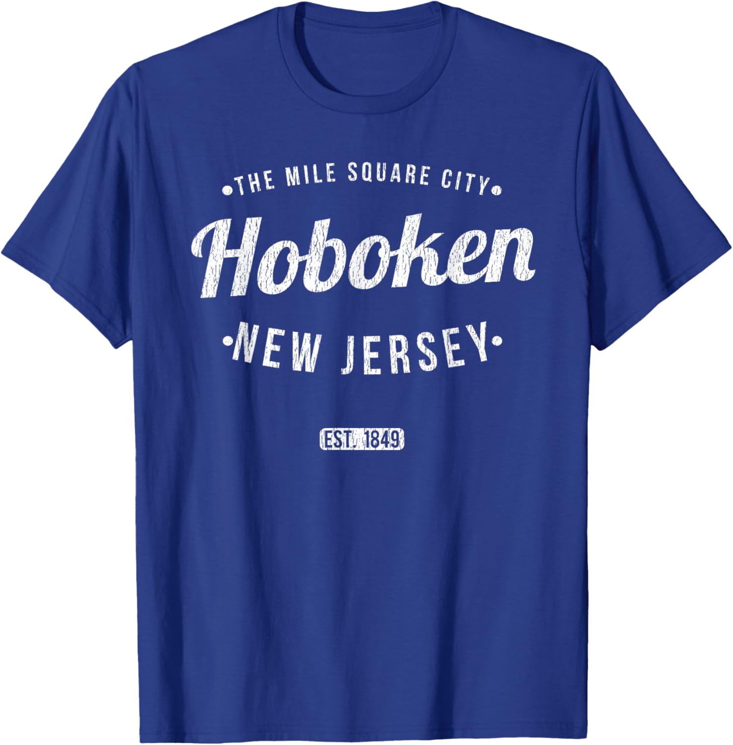 Hoboken New Jersey Vintage Travel Souvenir Hoboken T-Shirt - T-Shirt | Royal