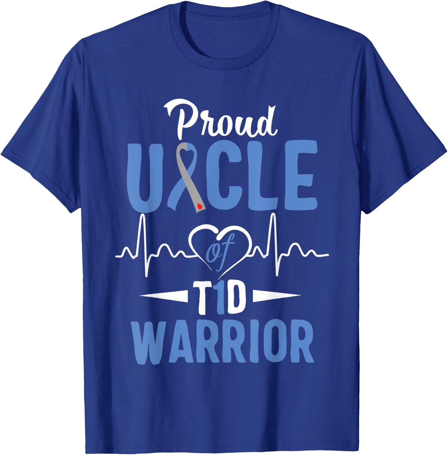 T1D Proud Uncle Diabetes Awareness Type 1 Insulin Pancreas T-Shirt - T-Shirt | Royal