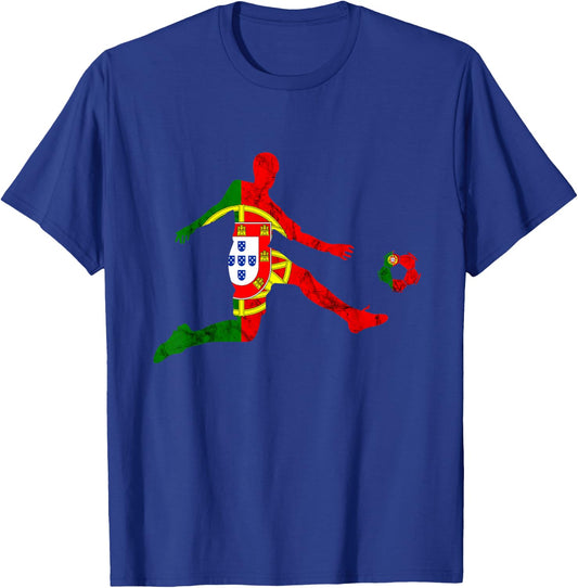 Portugal Soccer Futebol Portuguese Pride Portuguese Flag T-Shirt - T-Shirt | Royal
