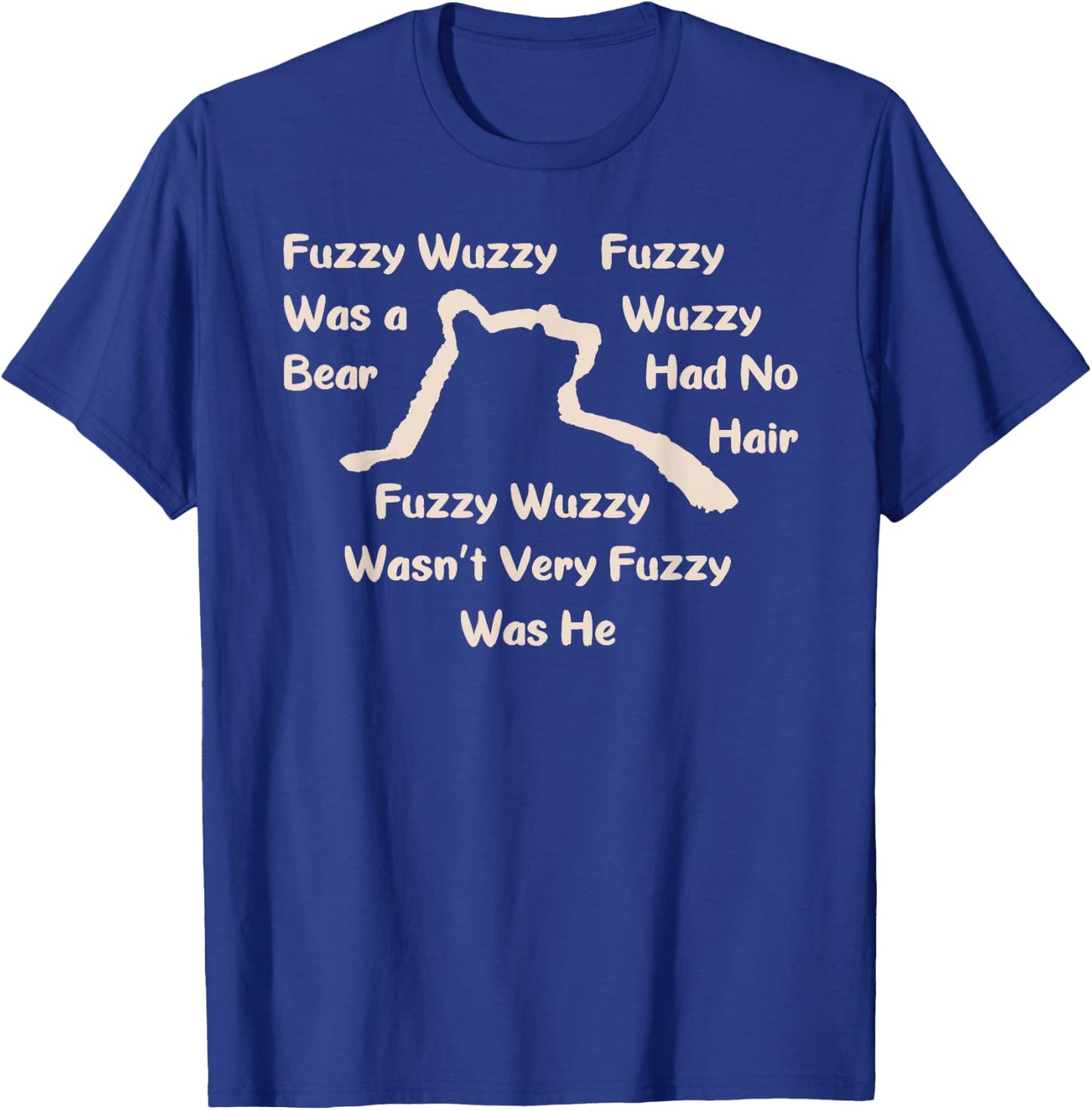 Fuzzy Wuzzy Was a Bear... Bear Head and Shoulders Silhouette T-Shirt - T-Shirt | Royal