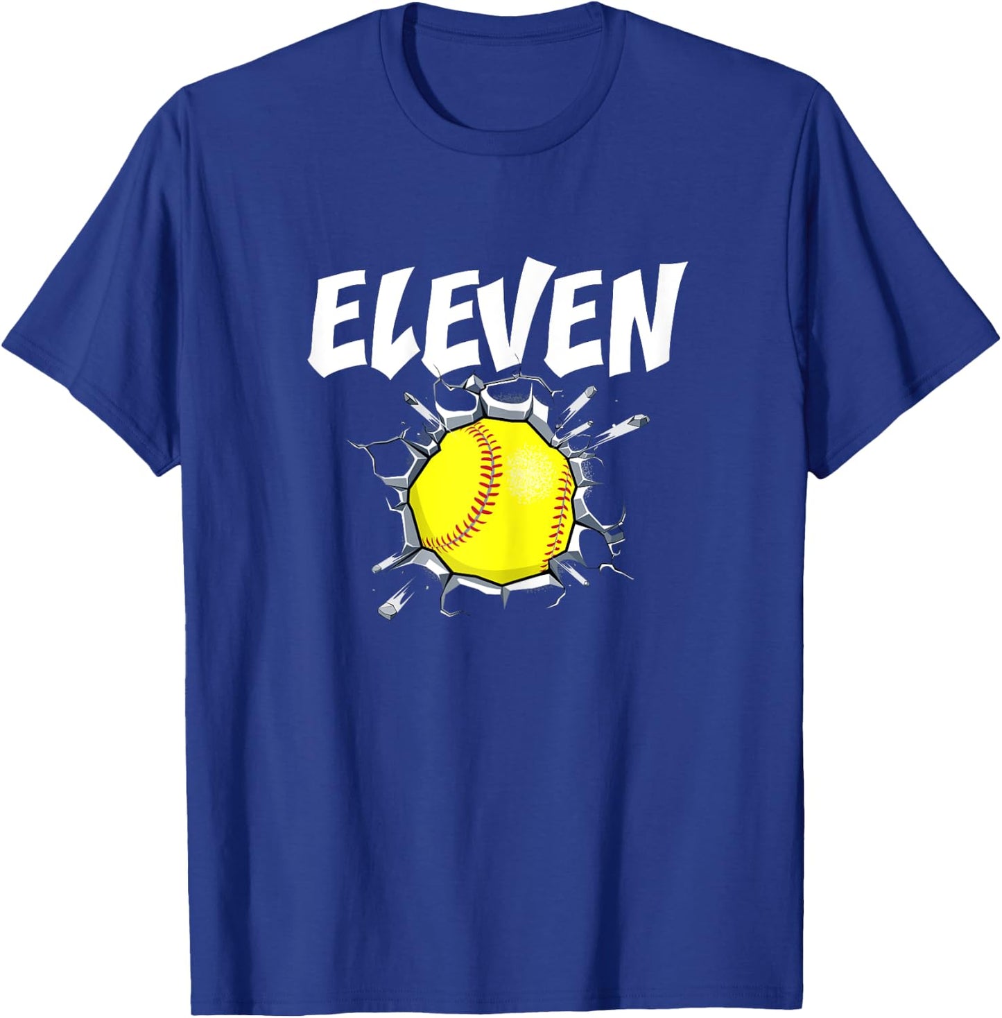 11 Year Old Softball Birthday Party Theme 11th Gift Girl T-Shirt - T-Shirt | Royal