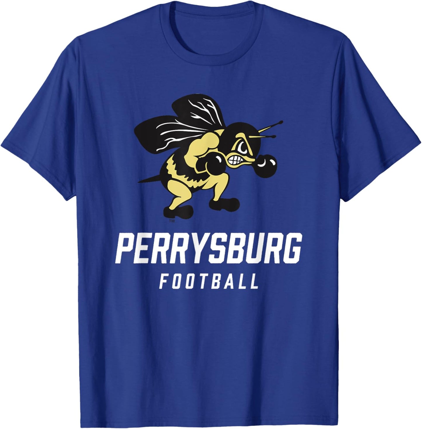 Perrysburg Yellow Jackets Logo Football Team HS T-Shirt - T-Shirt | Royal