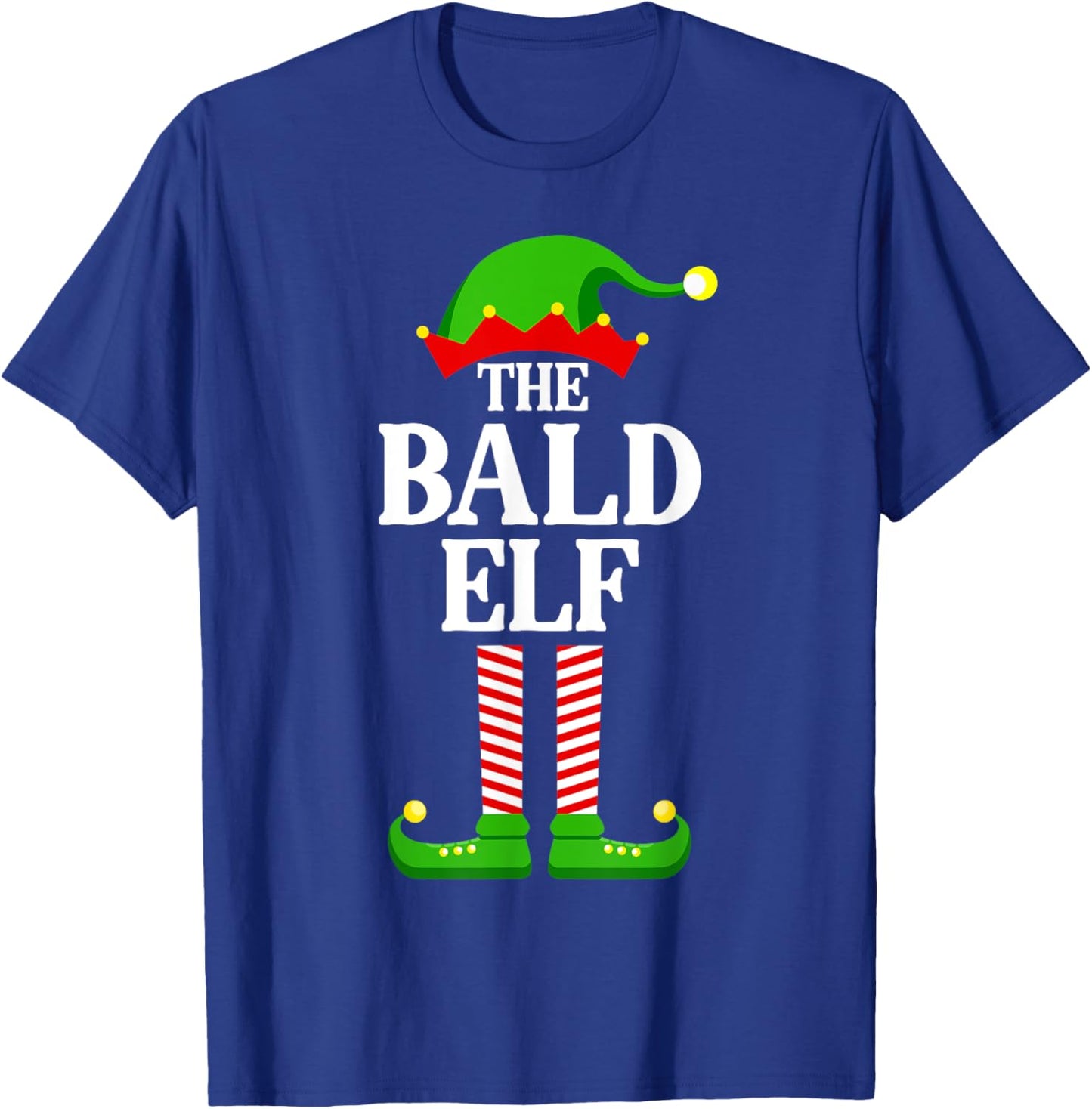 Bald Elf Family Matching Group Funny Christmas T-Shirt - T-Shirt | Royal