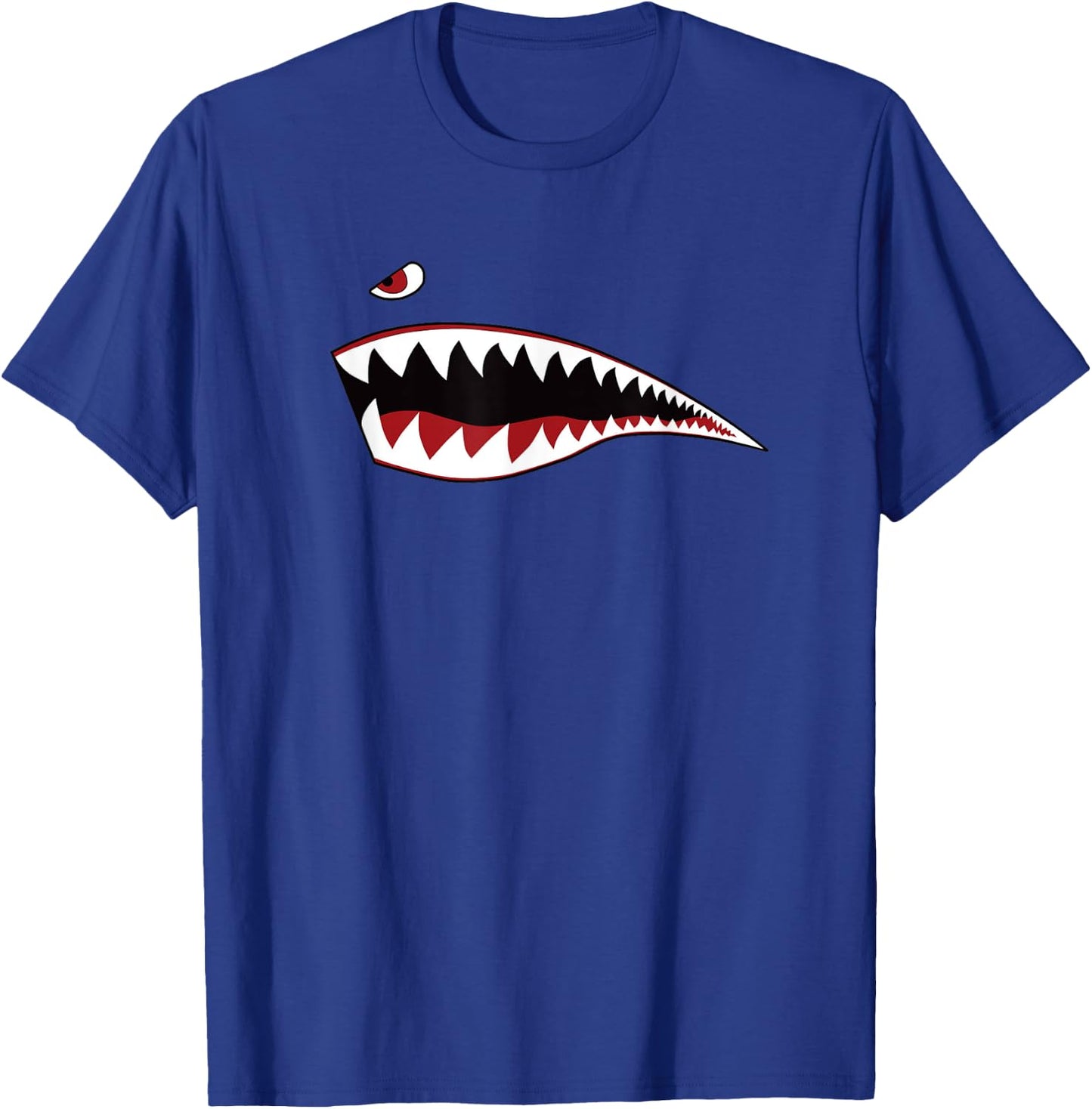 Shark Nose Art - WWII Military Plane T-Shirt - T-Shirt | Royal