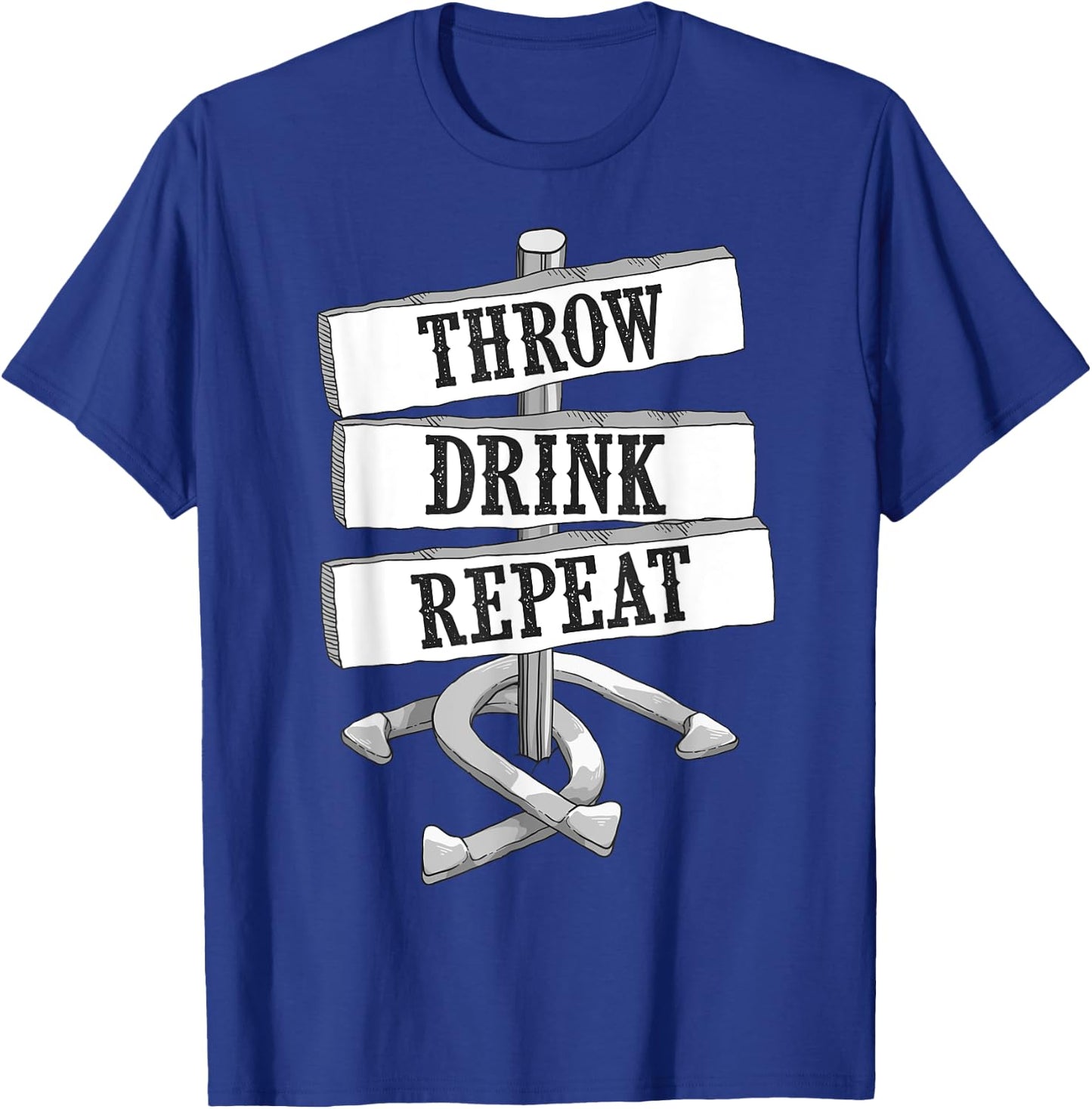 Funny Horseshoe Pitching Game Gift | Cute Throwers Men Women T-Shirt - T-Shirt | Royal