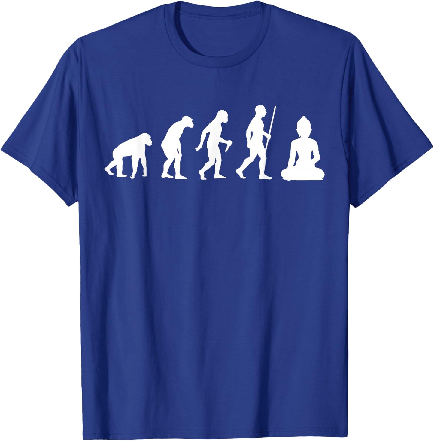 Funny Buddha Evolution Meditation | Buddhist Buddhism Gifts T-Shirt - T-Shirt | Royal