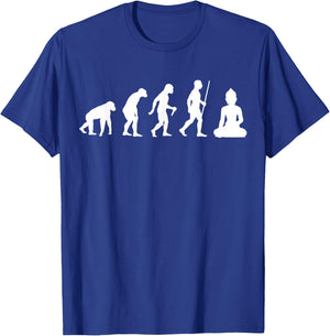 Funny Buddha Evolution Meditation | Buddhist Buddhism Gifts T-Shirt - T-Shirt | Royal