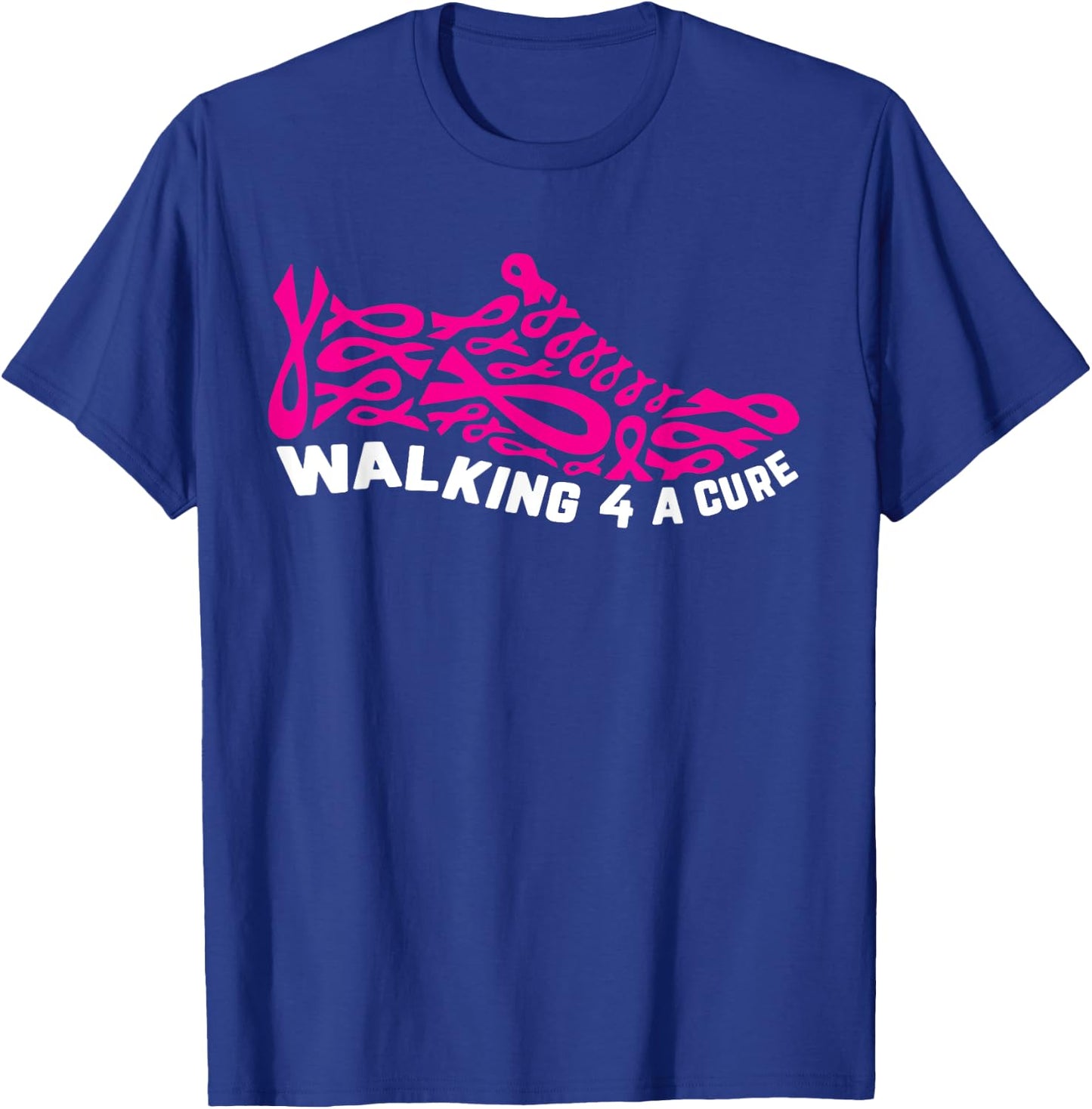 Breast Cancer Pink Ribbon Walk For Cure Cool Awareness Gifts T-Shirt - T-Shirt | Royal