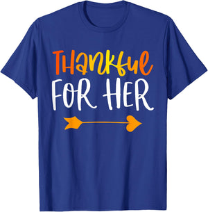 Thankful Man Matching Thanksgiving Couples Outfits T-Shirt - T-Shirt | Royal