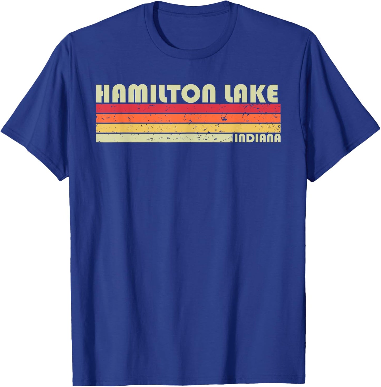 HAMILTON LAKE INDIANA Funny Fishing Camping Summer Gift T-Shirt - T-Shirt | Royal
