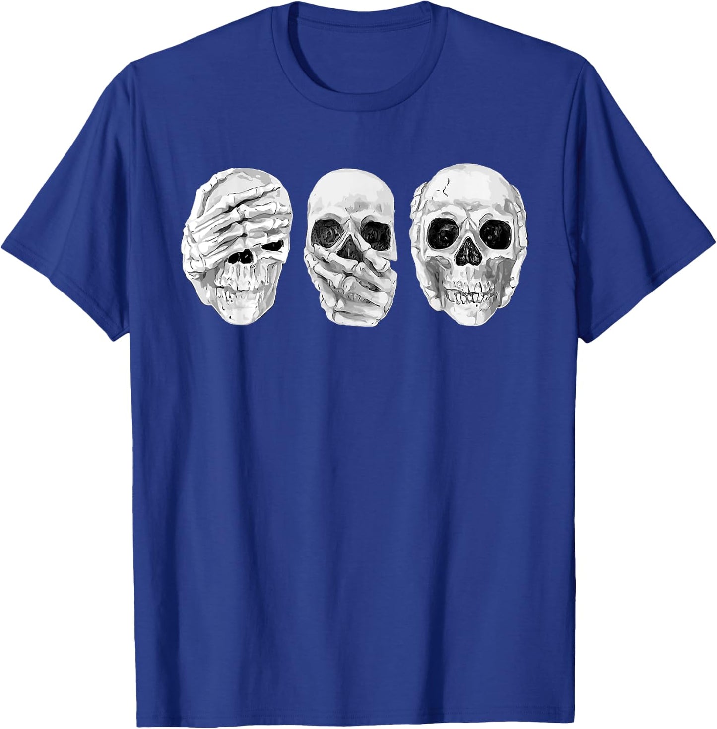 Hear See Speak No Evil Gothic Skulls T-Shirt - T-Shirt | Royal