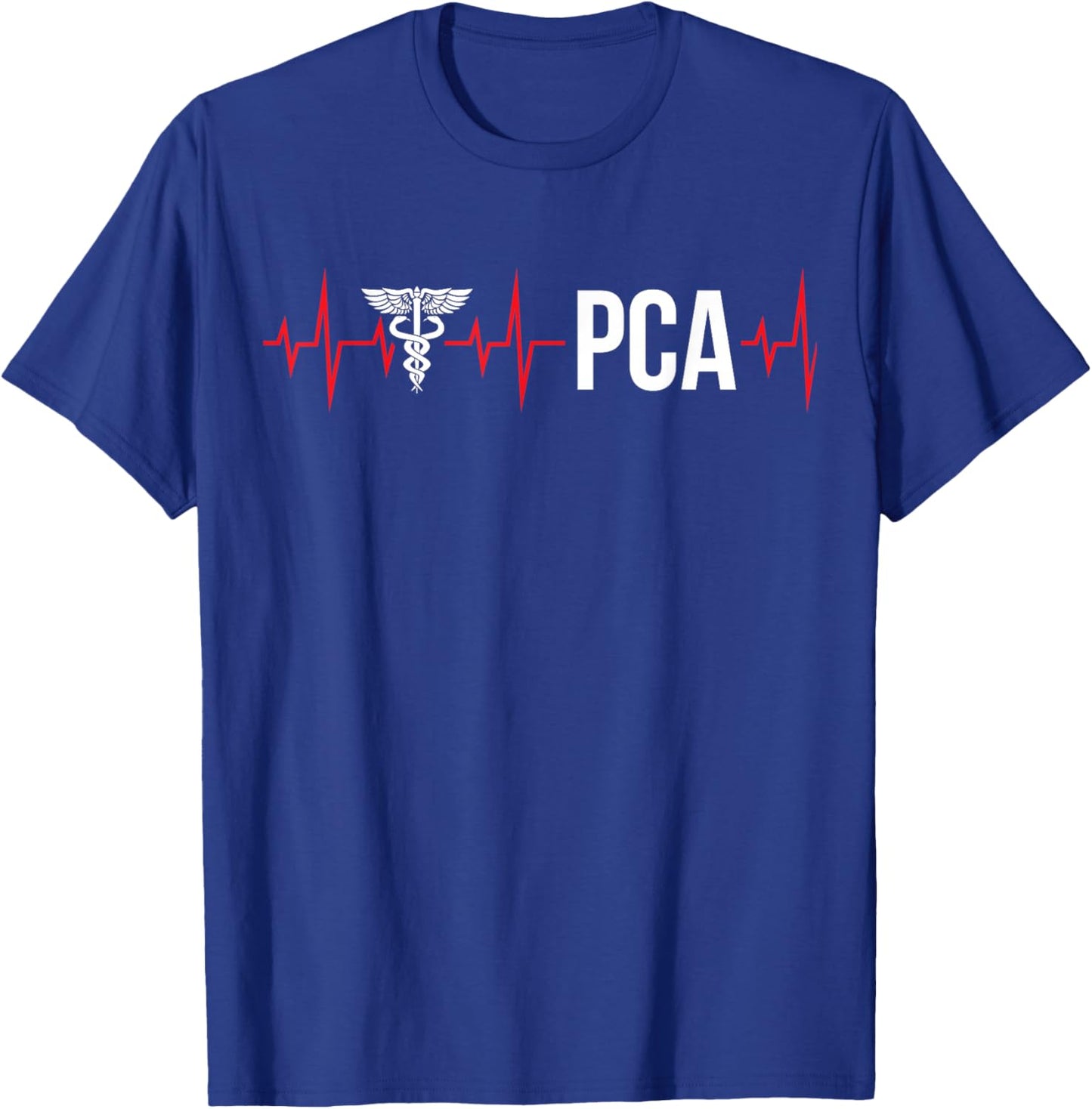 PCA Heartbeat Patient Care Assistant PCA Nurse T-Shirt - T-Shirt | Royal