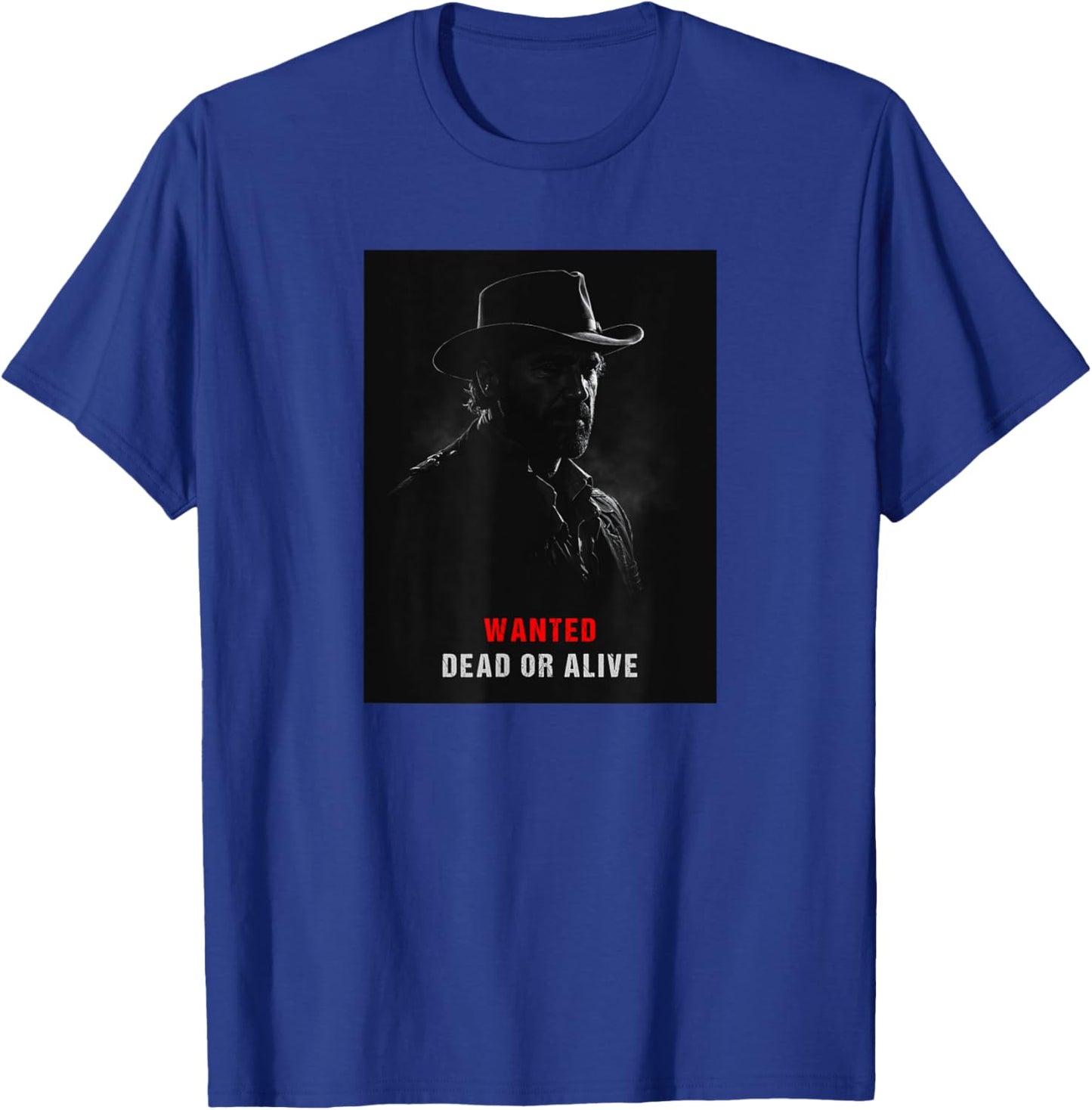 Old West Gunslinger Wanted Dead or Alive RDR Outlaw T-Shirt - T-Shirt | Royal
