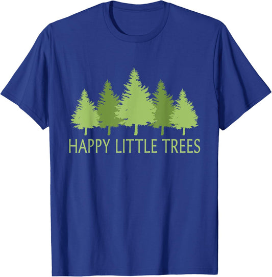 Happy Little Vintage Adorable Forest Funny Outfits Trees T-Shirt - T-Shirt | Royal