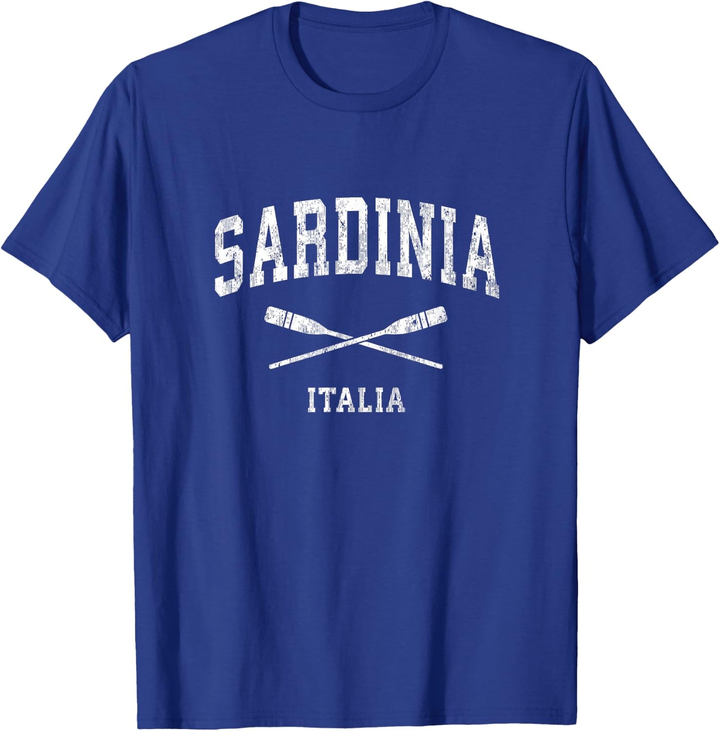 Sardinia Italy Vintage Nautical Paddles Sports Oars T-Shirt - T-Shirt | Royal