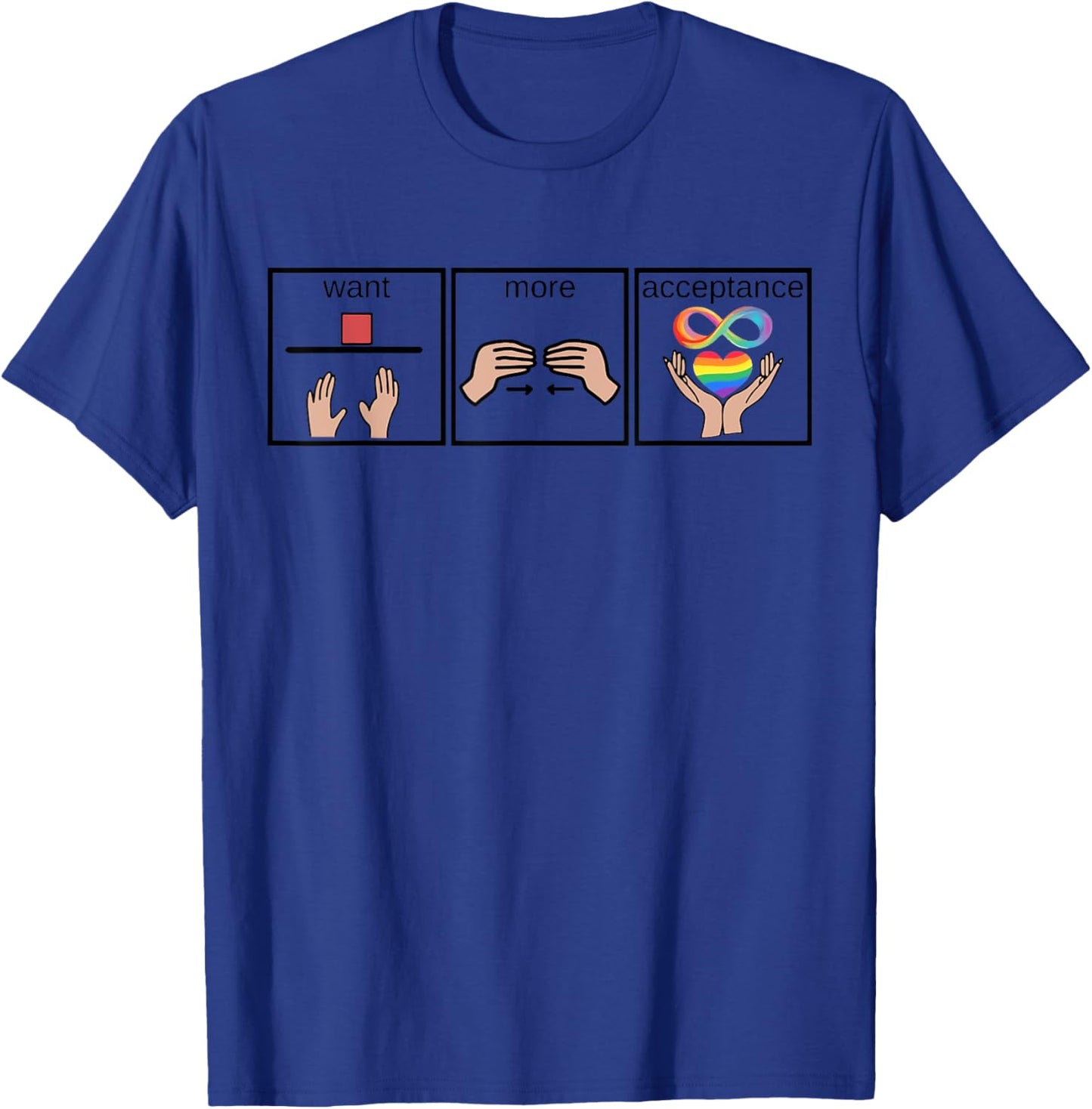 Want More Acceptance Sped Teacher Autism Awareness Month T-Shirt - T-Shirt | Royal