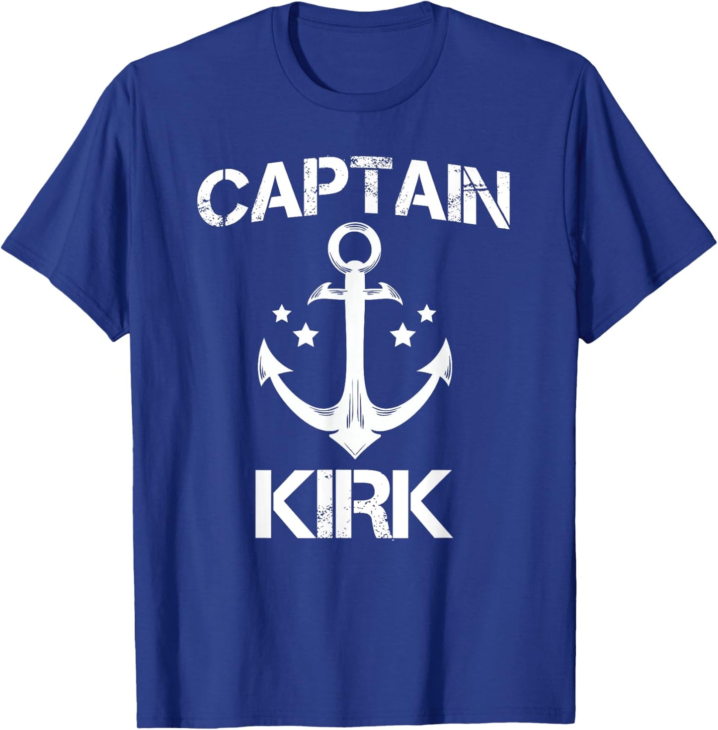 CAPTAIN KIRK Funny Birthday Personalized Name Boat Gift T-Shirt - T-Shirt | Royal