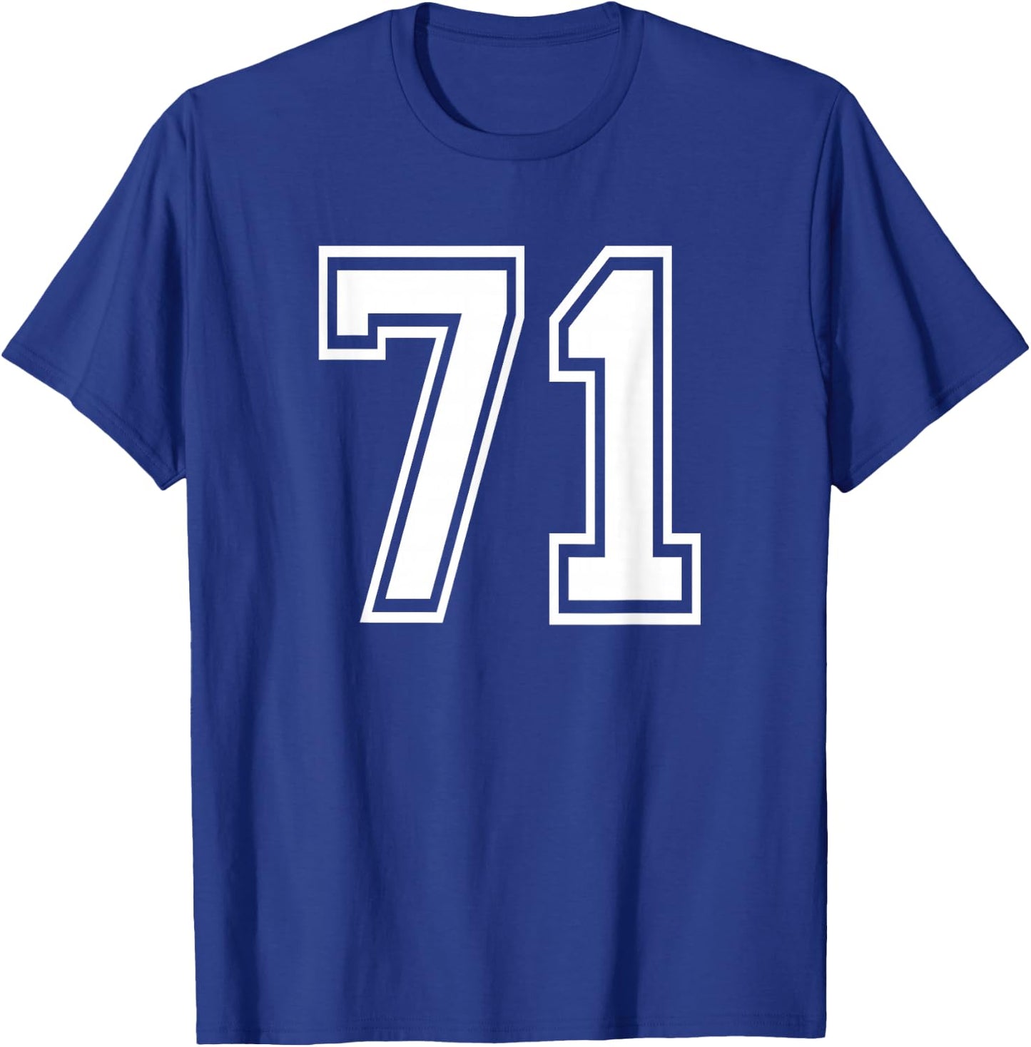 Number 71 Birthday 71st Sports Player Team Numbered Jersey T-Shirt - T-Shirt | Royal