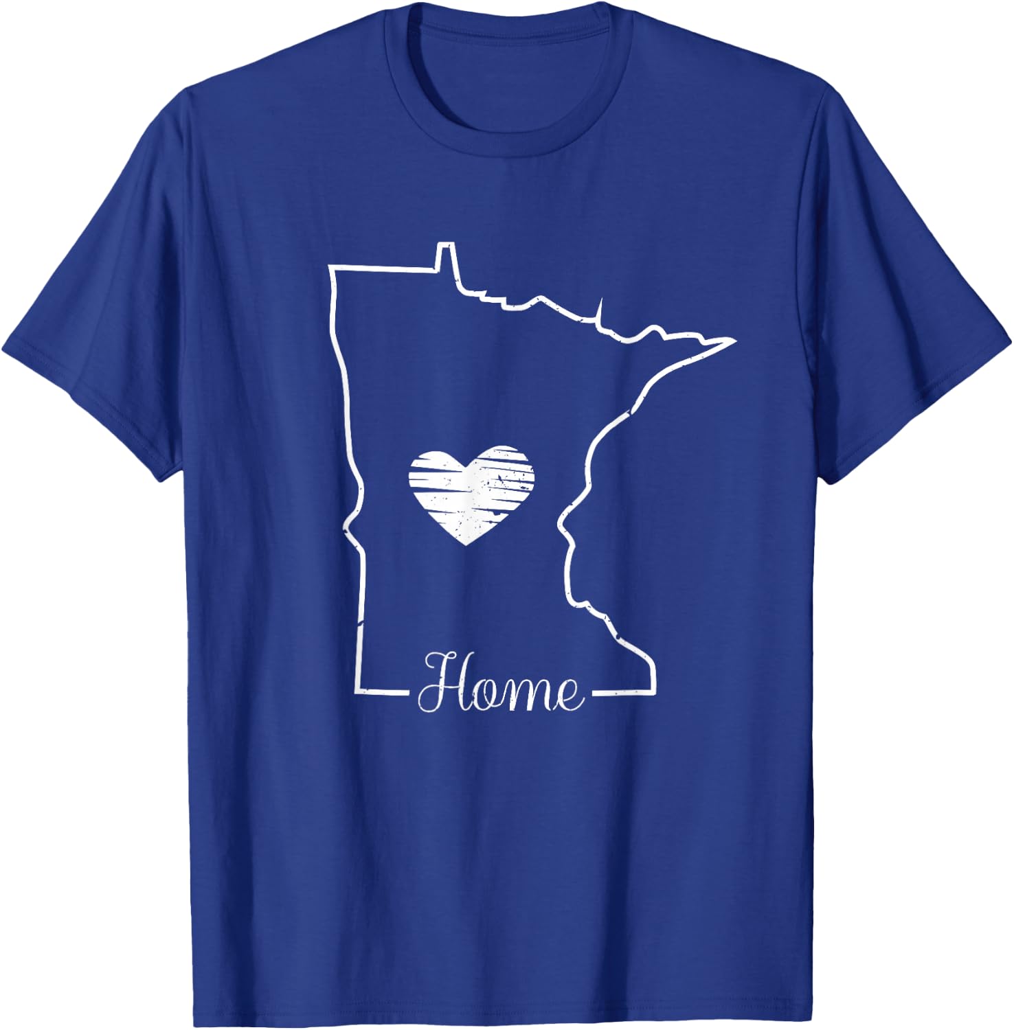 Minnesota Home Shirt MN Graphic Map with Heart T-Shirt - T-Shirt | Royal
