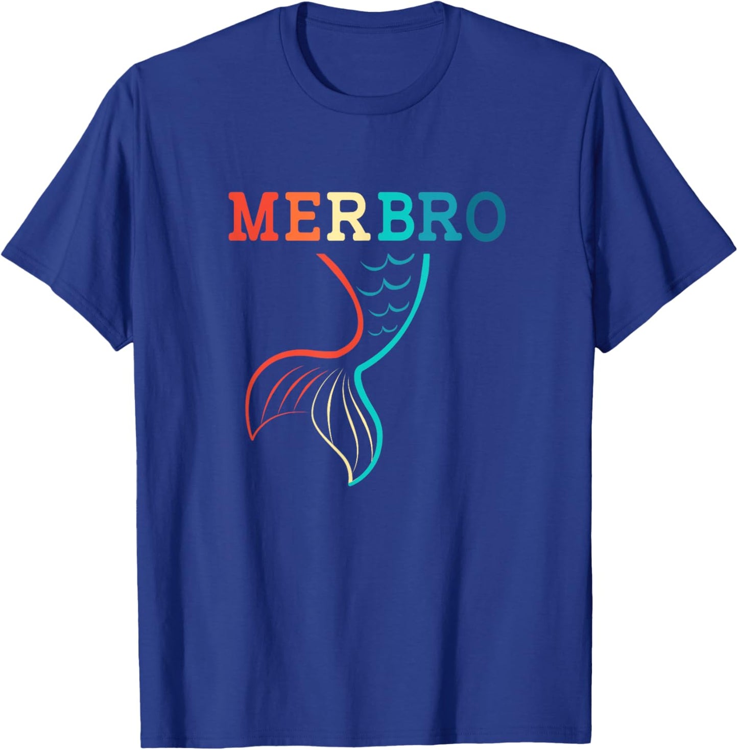 Retro Merman Lover Merbro Mermaid Brother T-Shirt - T-Shirt | Royal