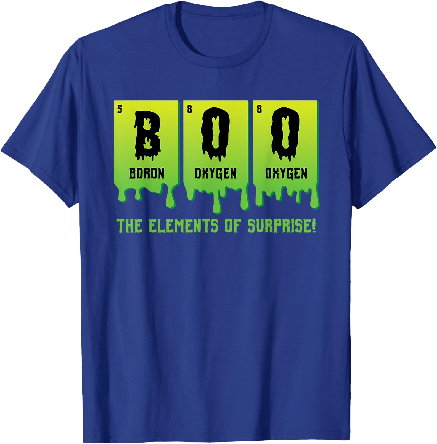 Funny Boo Elements of Surprise Science Teacher Halloween T-Shirt - T-Shirt | Royal