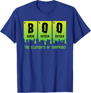 Funny Boo Elements of Surprise Science Teacher Halloween T-Shirt - T-Shirt | Royal