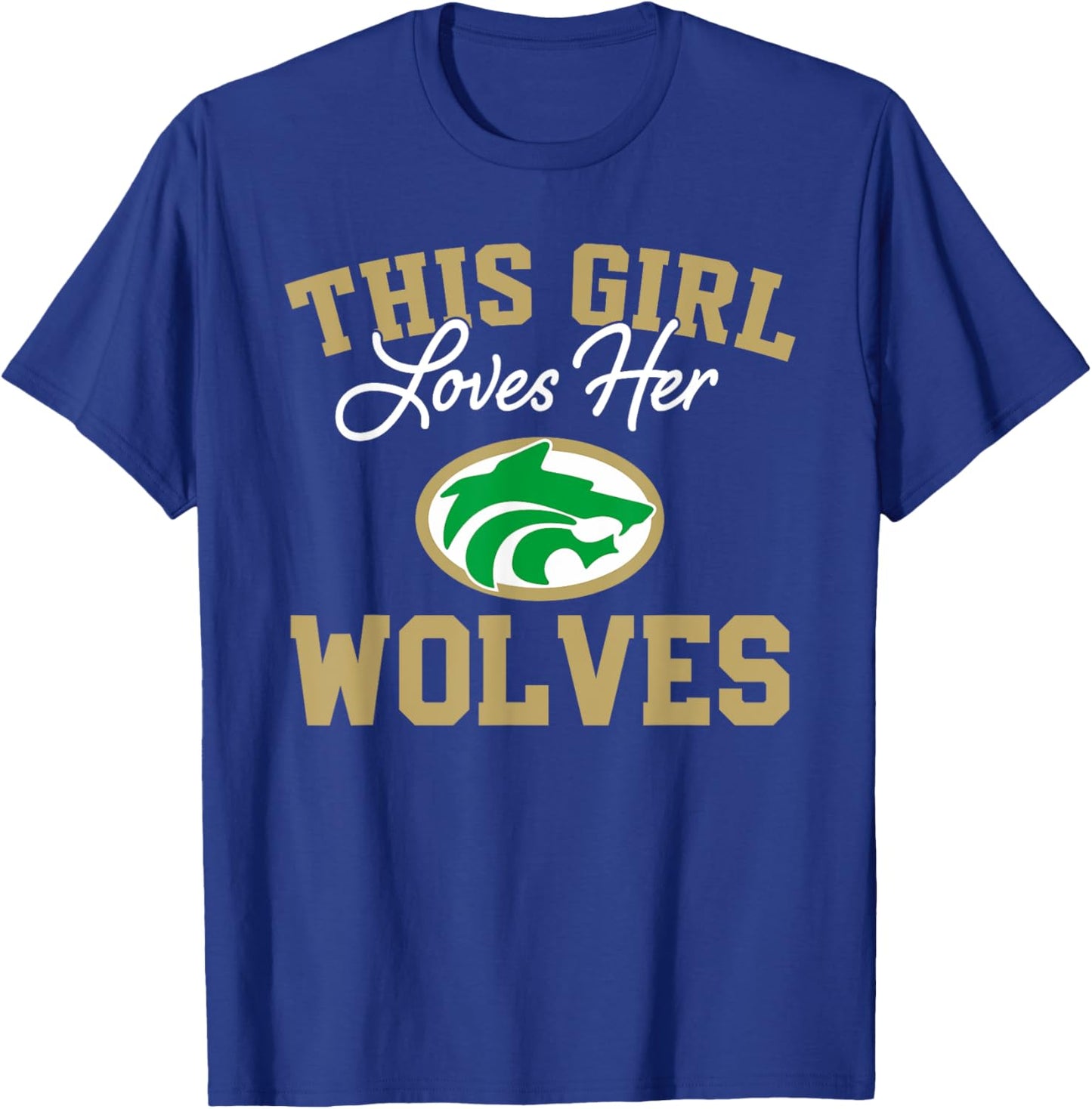 Buford Wolves Logo This Girl Loves Her HS T-Shirt - T-Shirt | Royal