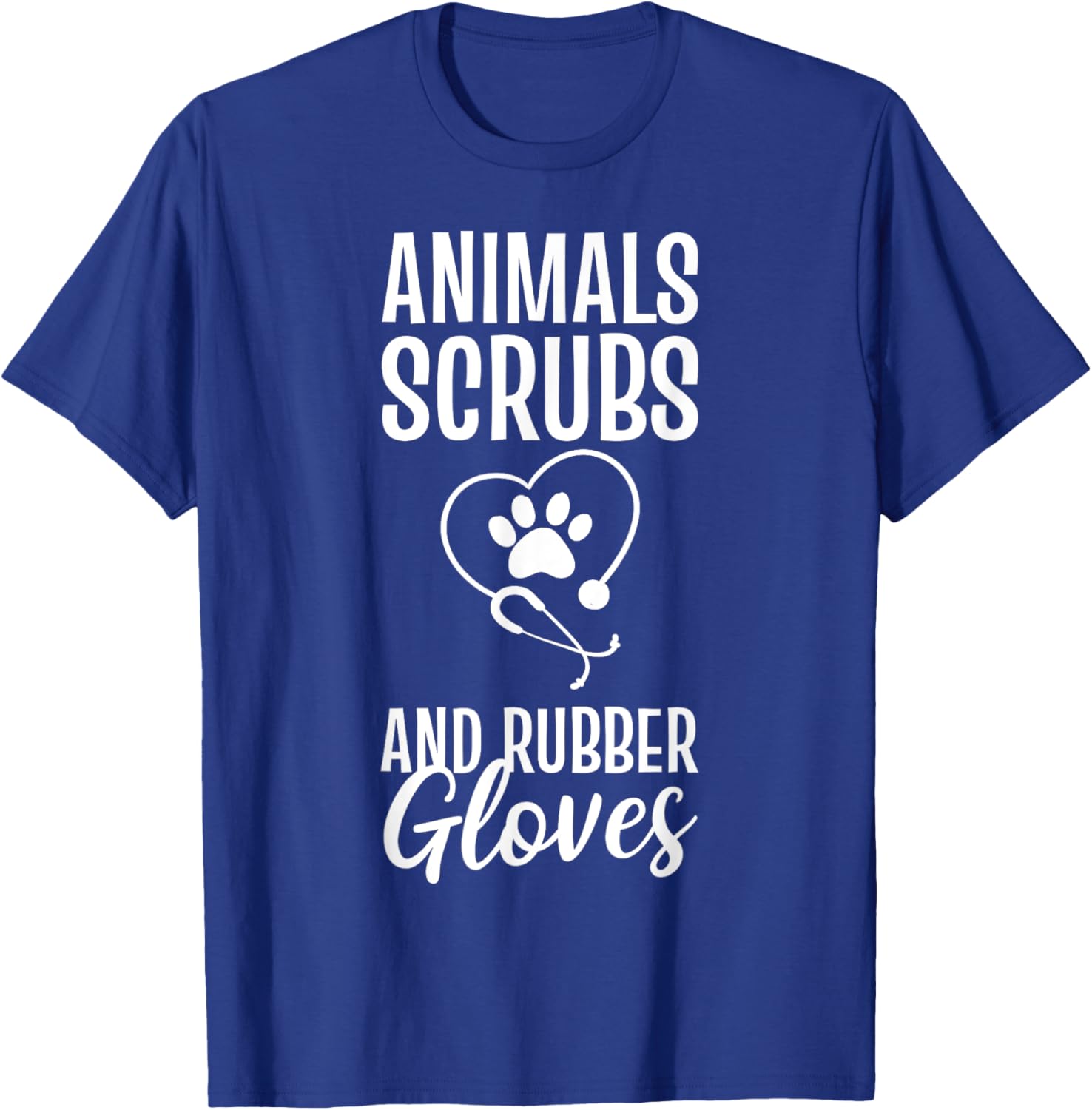 Animals Scrubs And Rubber Gloves Veterinarian T-Shirt - T-Shirt | Royal