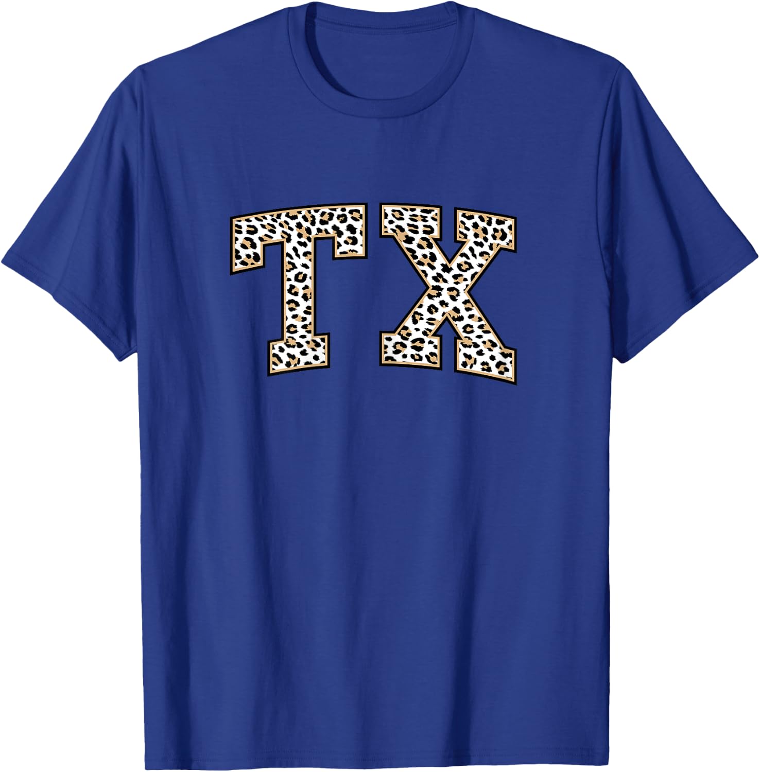 Texas | Stylish Leopard Print TX State T-Shirt - T-Shirt | Royal