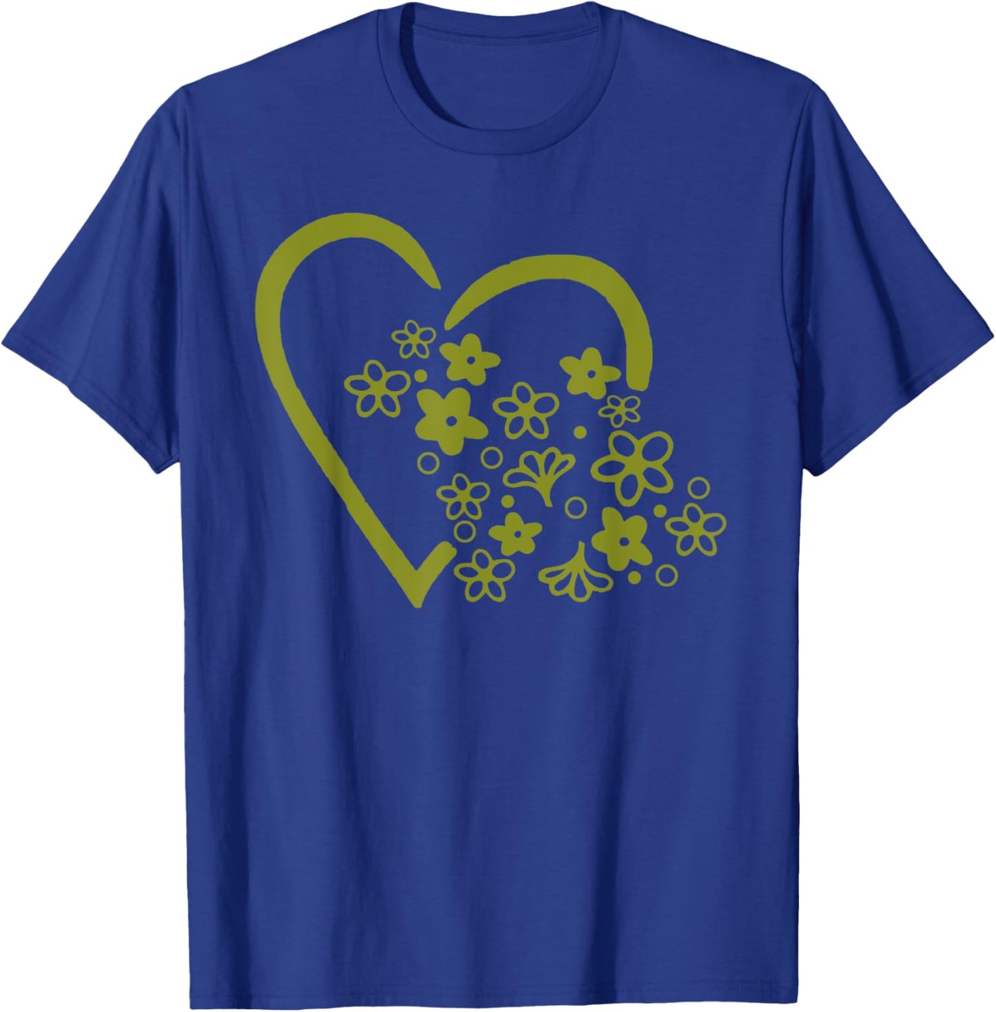 Daisy Spring Blossom Heart Vintage Pyrex (Green) T-Shirt - T-Shirt | Royal