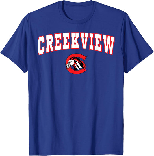 Creekview High School Mustangs C2 T-Shirt - T-Shirt | Royal