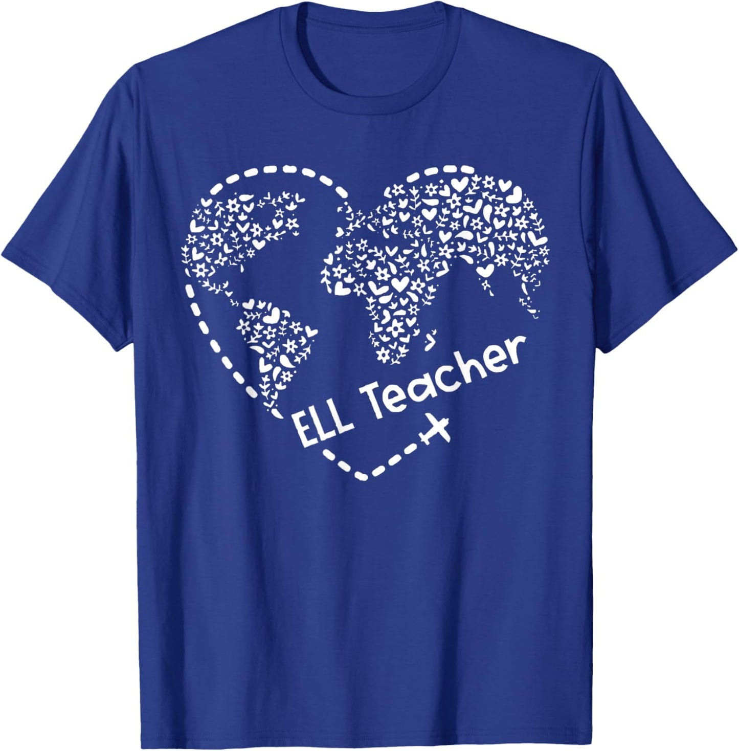 Ell Cute Heart Shape English Language Teacher Students T-Shirt - T-Shirt | Royal