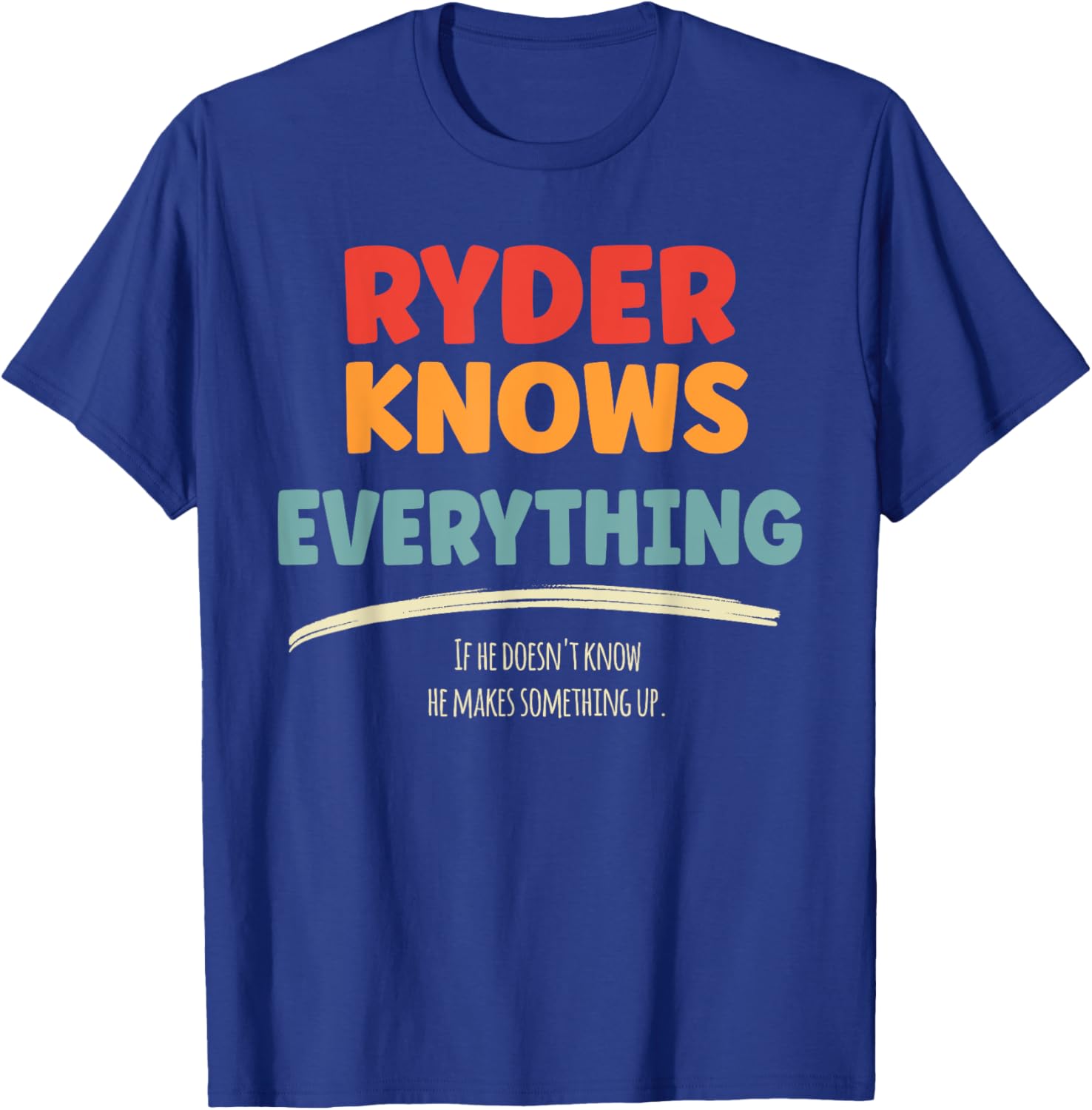 Ryder Knows Everything Name Ryder T-Shirt - T-Shirt | Royal