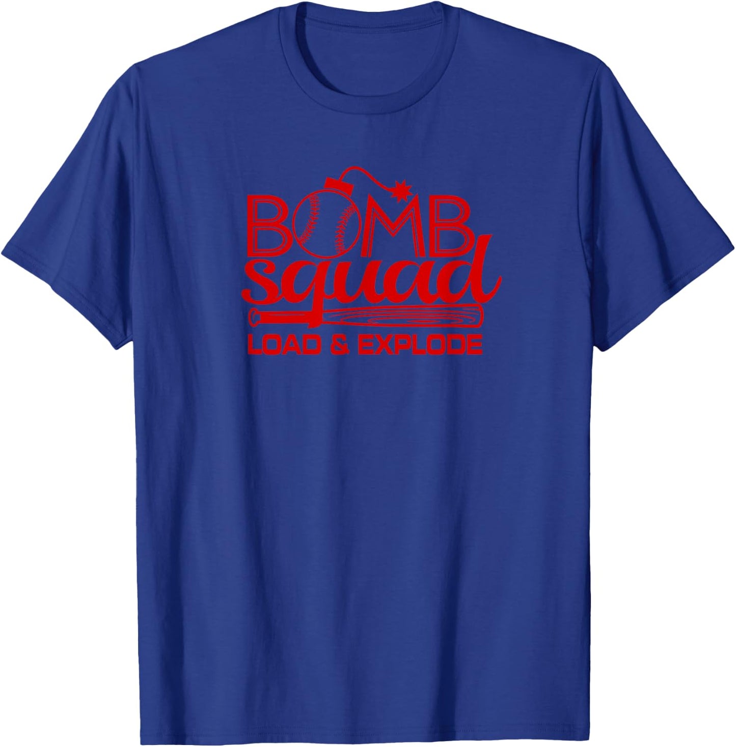 Vintage Bomb Squad Dinger Home Run Baseball Softball Hitting T-Shirt - T-Shirt | Royal