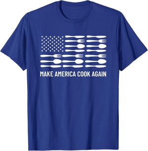 Make America Cook Again Funny BBQ Barbeque Patriot Chef Gift T-Shirt - T-Shirt | Royal
