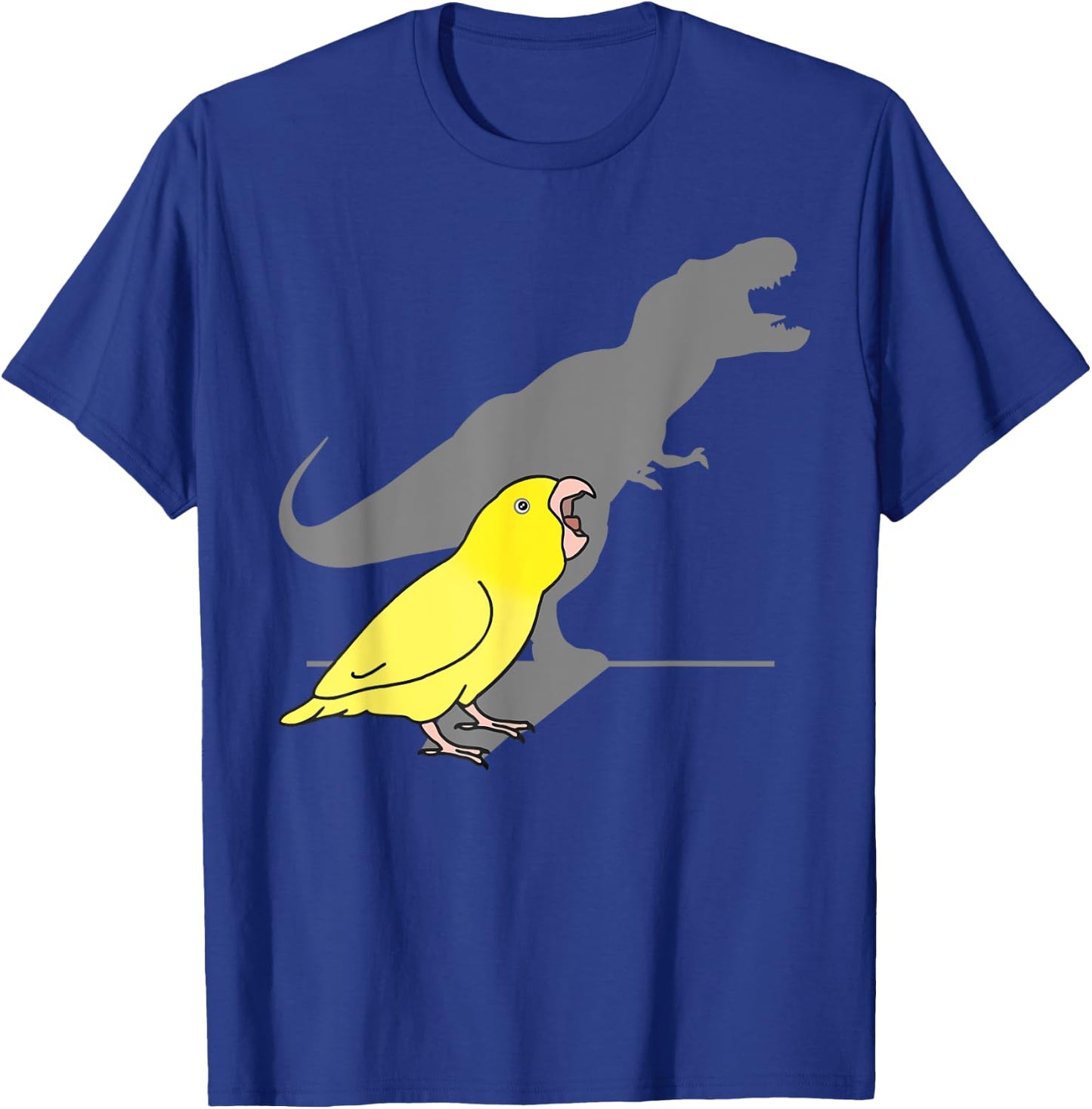 Cute Dinosaur parrot, Funny Bird, T-rex yellow parrotlet T-Shirt - T-Shirt | Royal