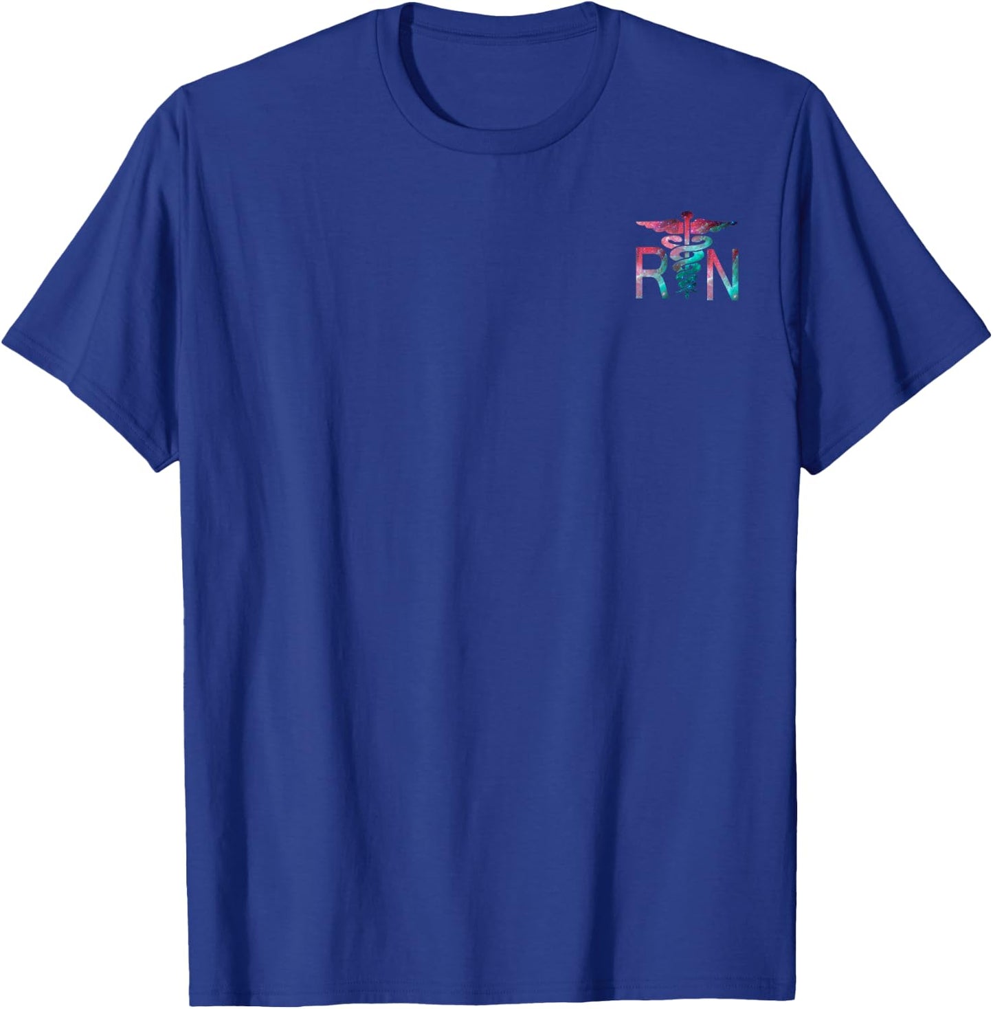 Outer Space Galaxy Registered Nurse RN Logo Symbol T-Shirt - T-Shirt | Royal