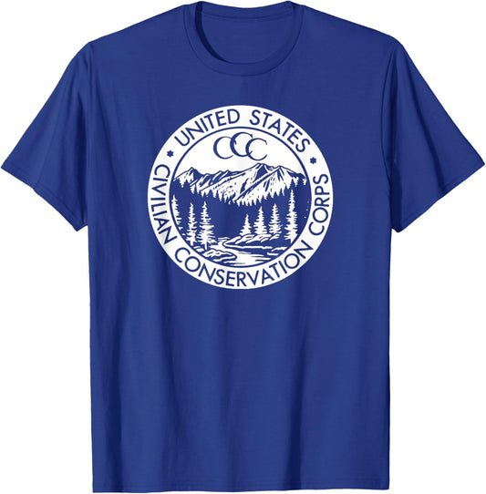 CCC Vintage Civilian Conservation Corp Seal Redesign T-Shirt - T-Shirt | Royal
