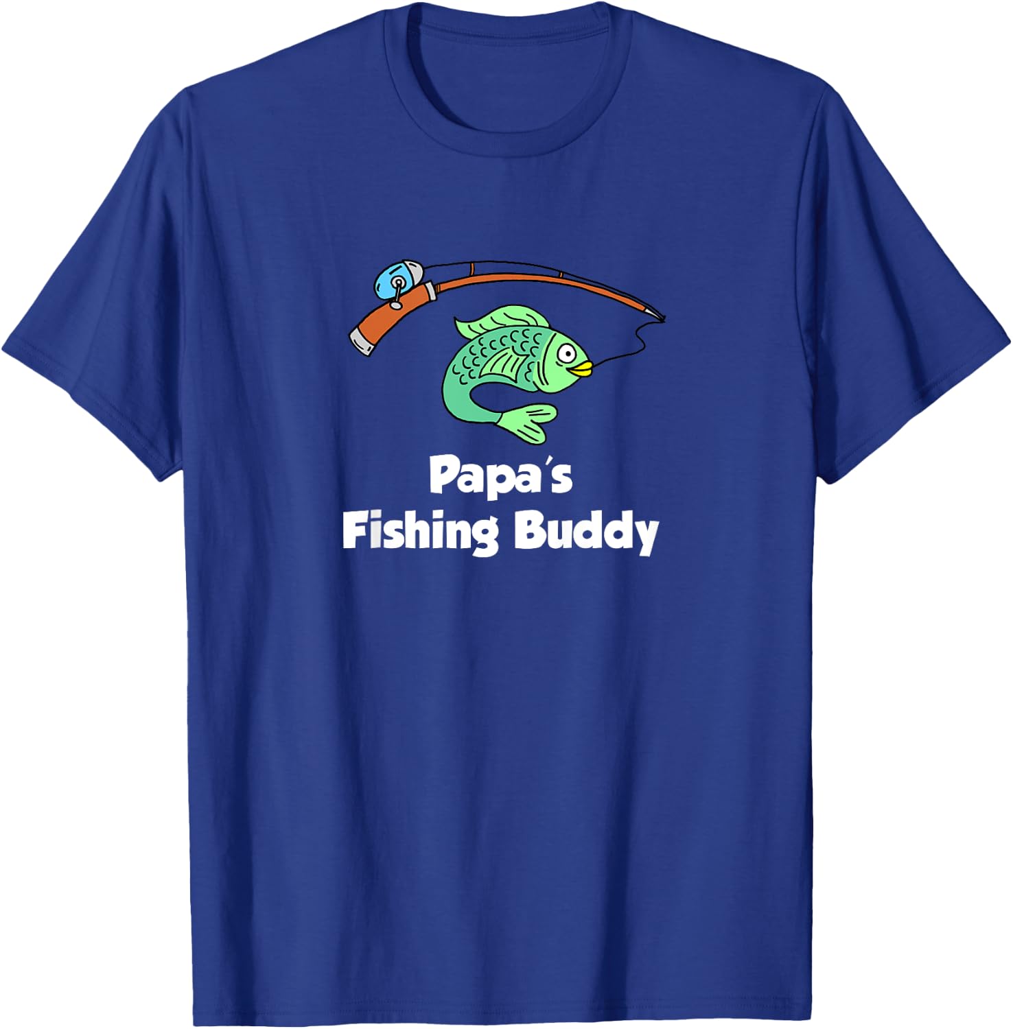 Papa's Fishing Buddy Grandson or Granddaughter Fish T-Shirt - T-Shirt | Royal