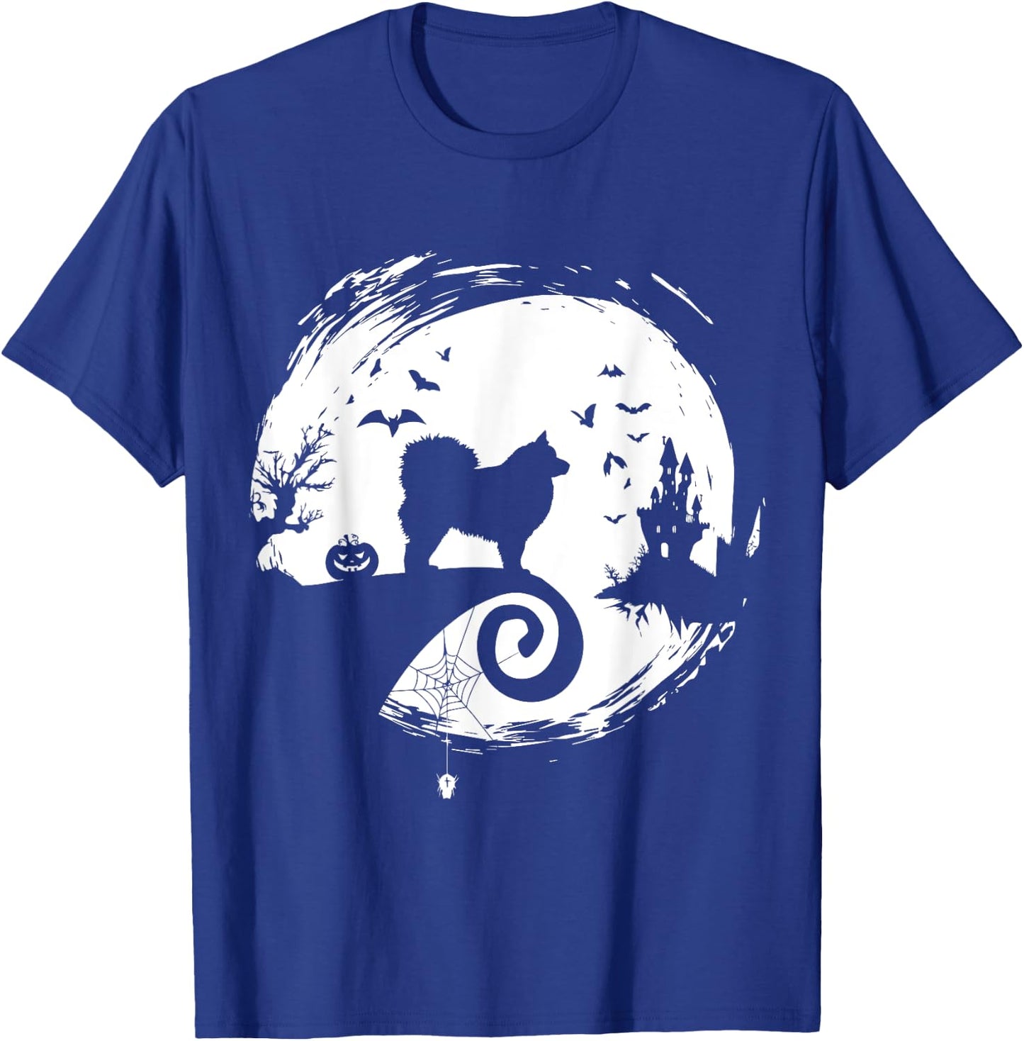 Finnish Lapphund Halloween Costume Moon Silhouette Creepy T-Shirt - T-Shirt | Royal