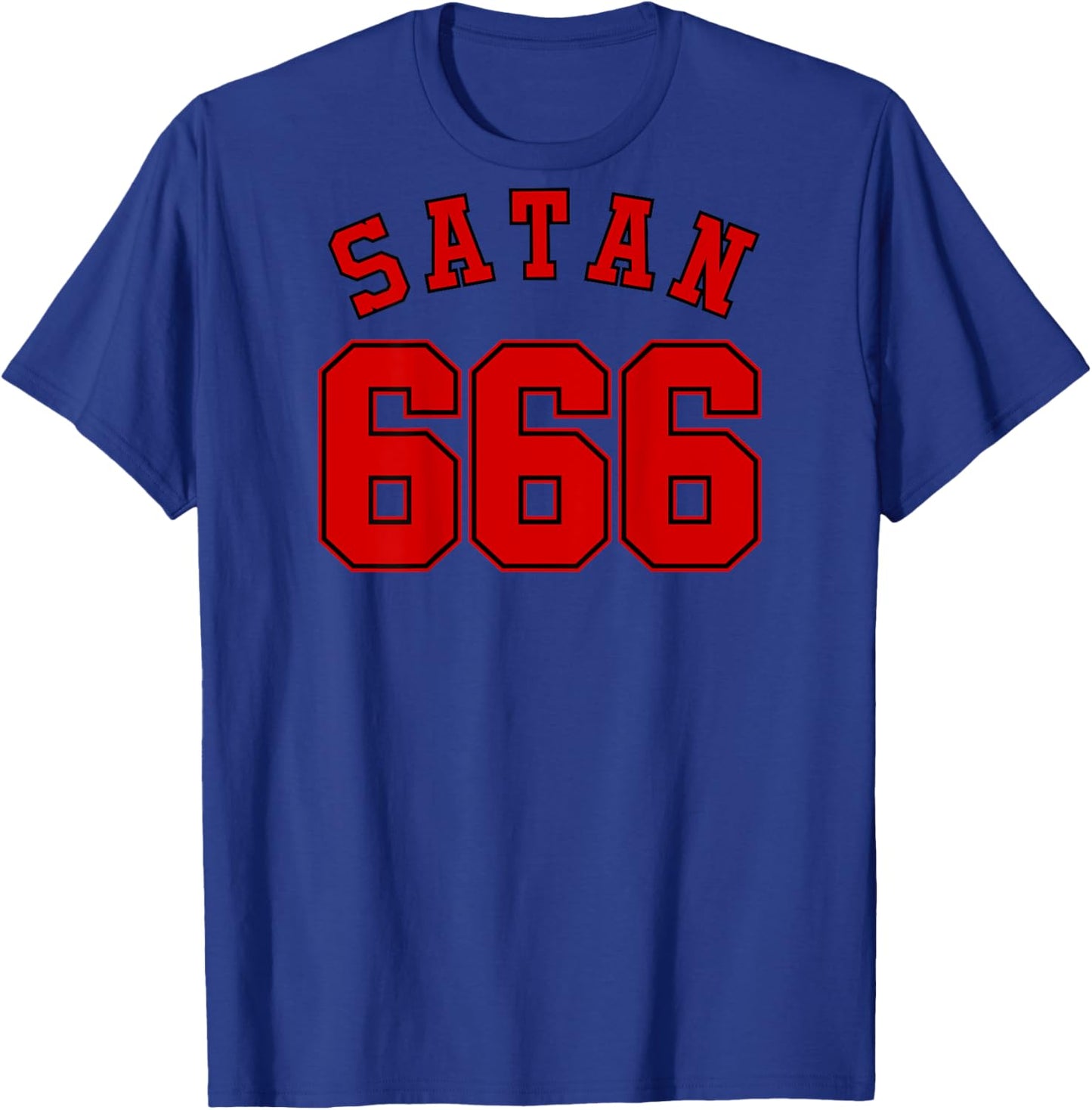 SATAN 666 Jersey (back)Funny Satanic Mark of the Beast Devil T-Shirt - T-Shirt | Royal