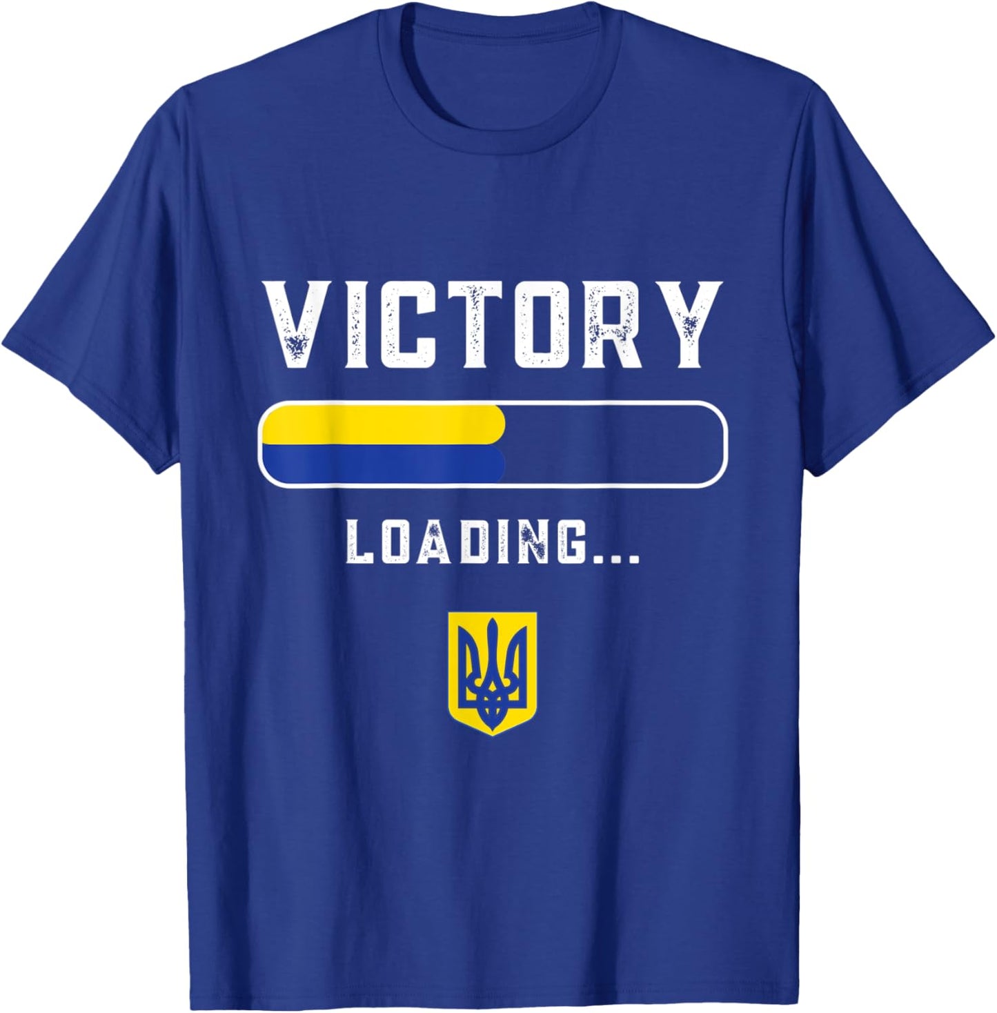 Ukraine Victory is loading. America Ukrainian Flags Veteran T-Shirt - T-Shirt | Royal