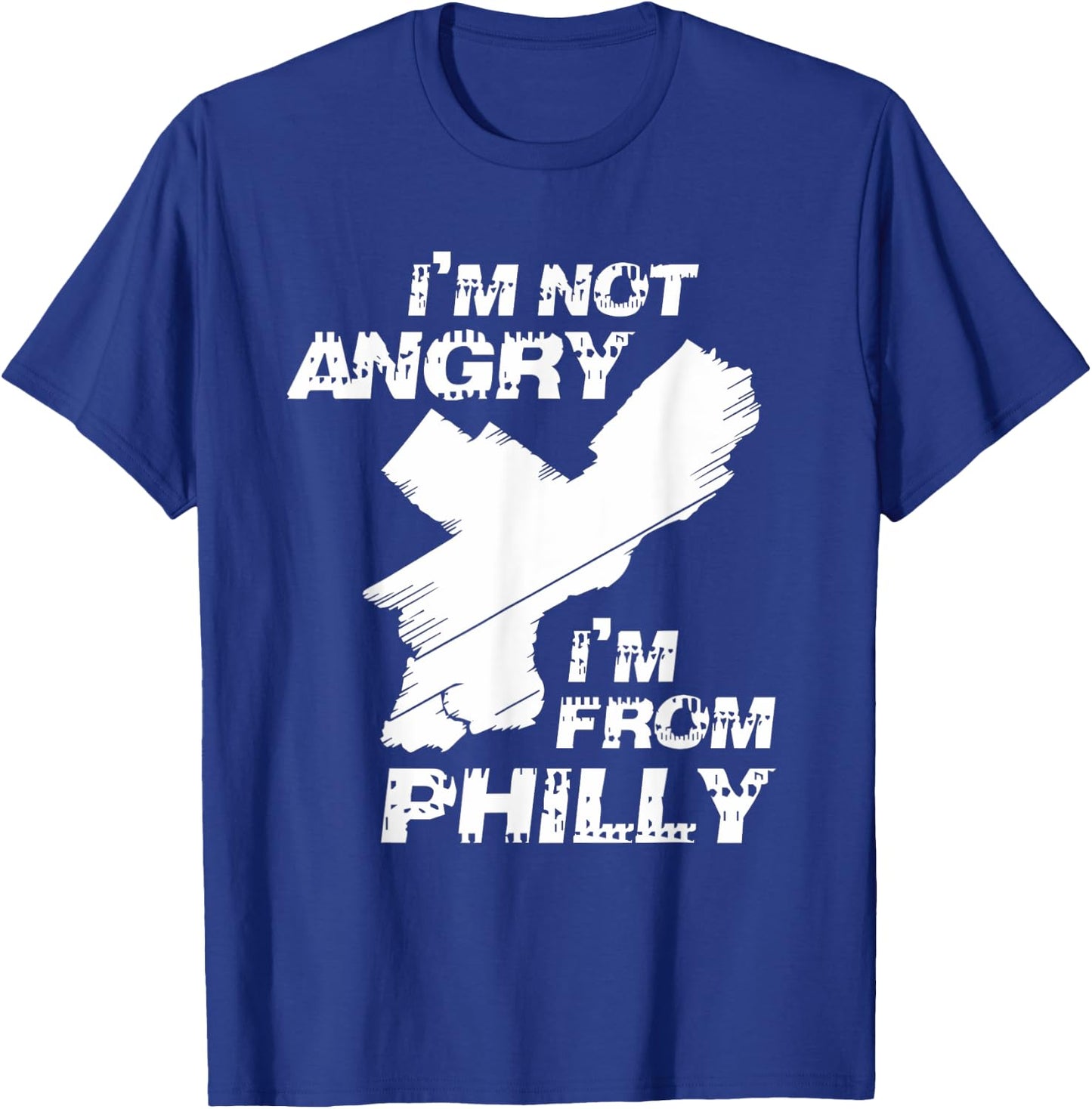 Modern I'm Not Angry I'm From Philly Adult Black Small T-Shirt - T-Shirt | Royal