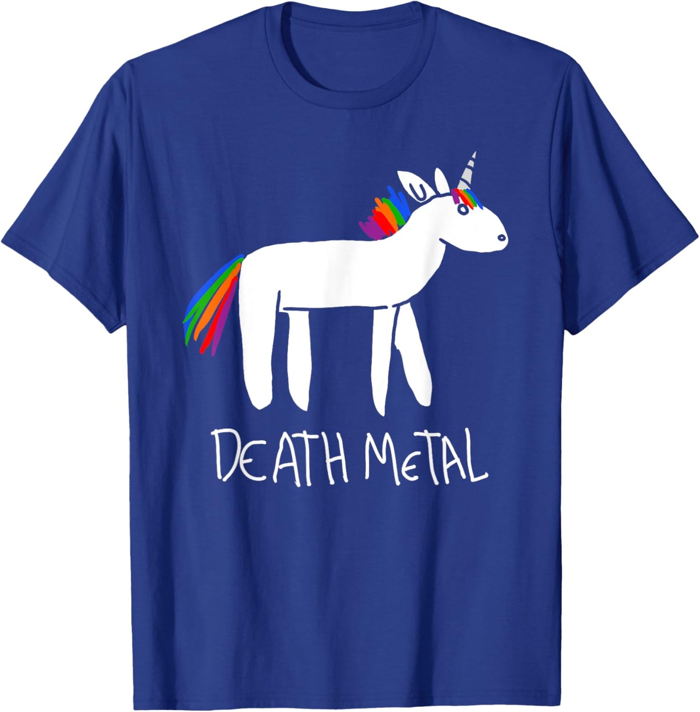 Death Metal Unicorn Funny Goth Kidcore Meme Sarcastic Ironic T-Shirt - T-Shirt | Royal