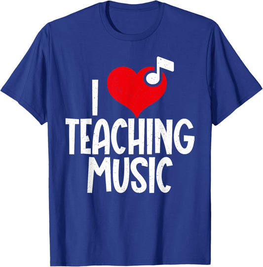 I love Teaching Music Teacher Men Women T-Shirt - T-Shirt | Royal