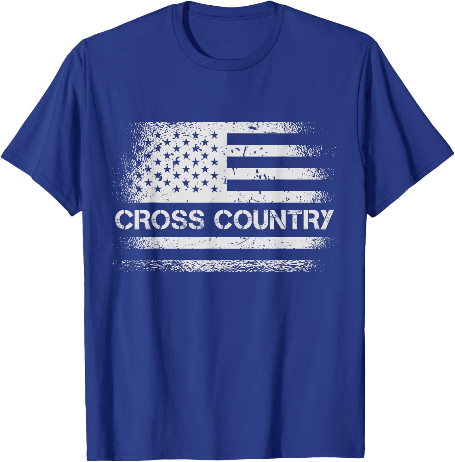 USA Flag Cross Country - American US Cross Country Running Women Girls Kids Men T-Shirt - T-Shirt | Royal
