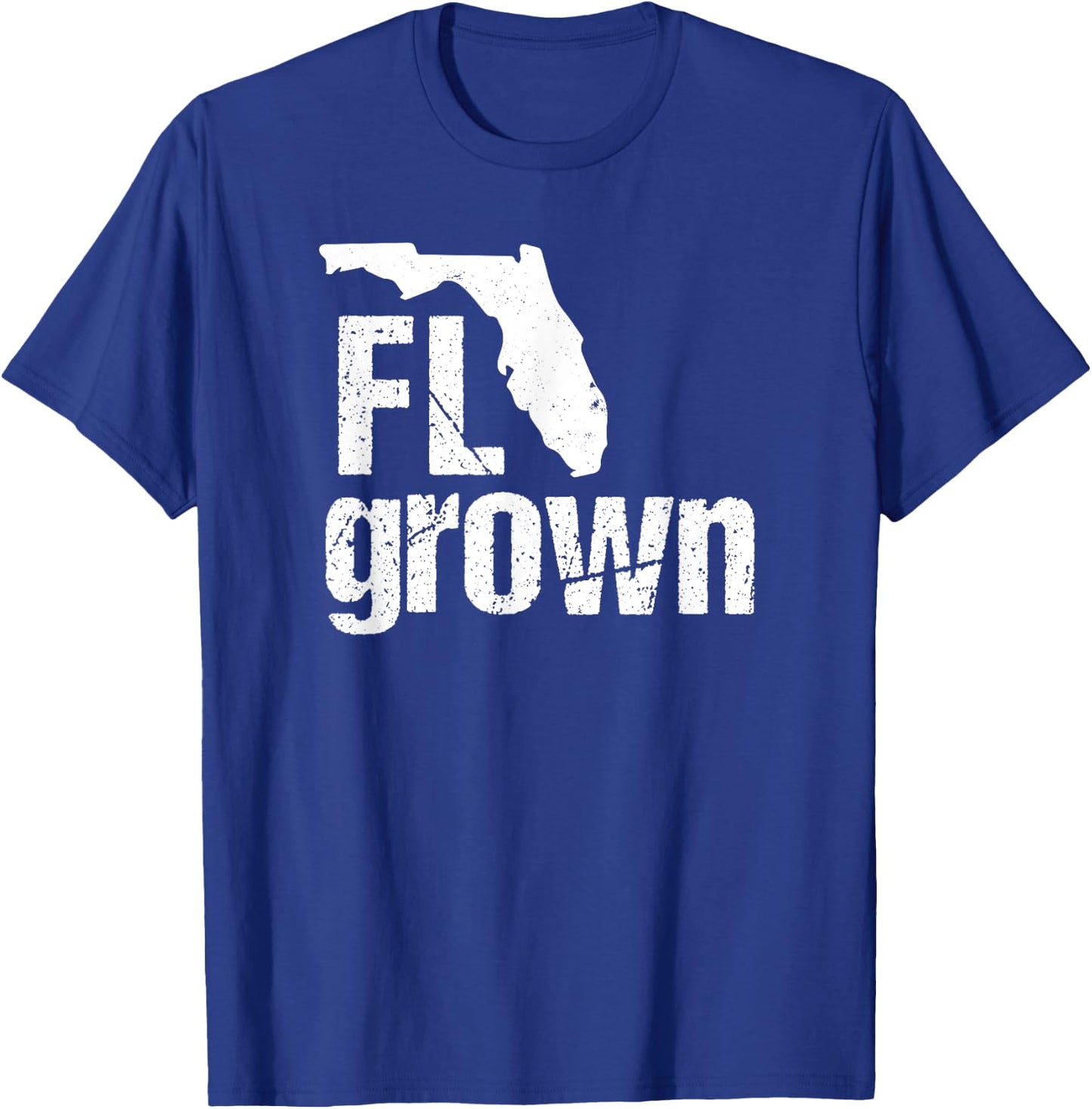 Florida Grown FL Home State Shirt Distressed Gift T-Shirt - T-Shirt | Royal
