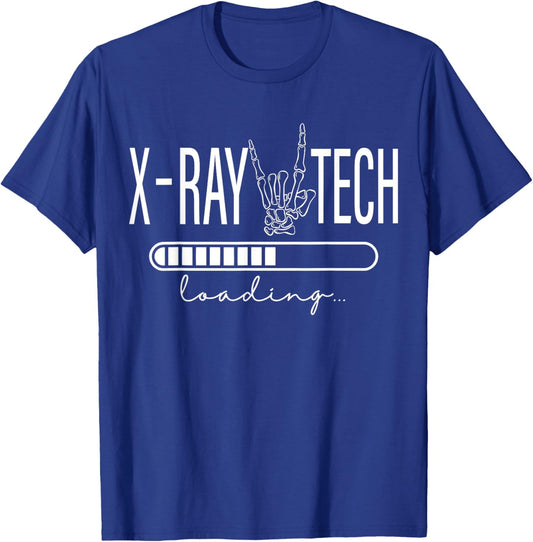 X-ray Tech Loading Skeleton Hand Radiology School Graduation T-Shirt - T-Shirt | Royal