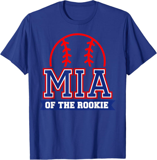 MIA of Rookie 1st Birthday Baseball Theme Matching Party T-Shirt - T-Shirt | Royal