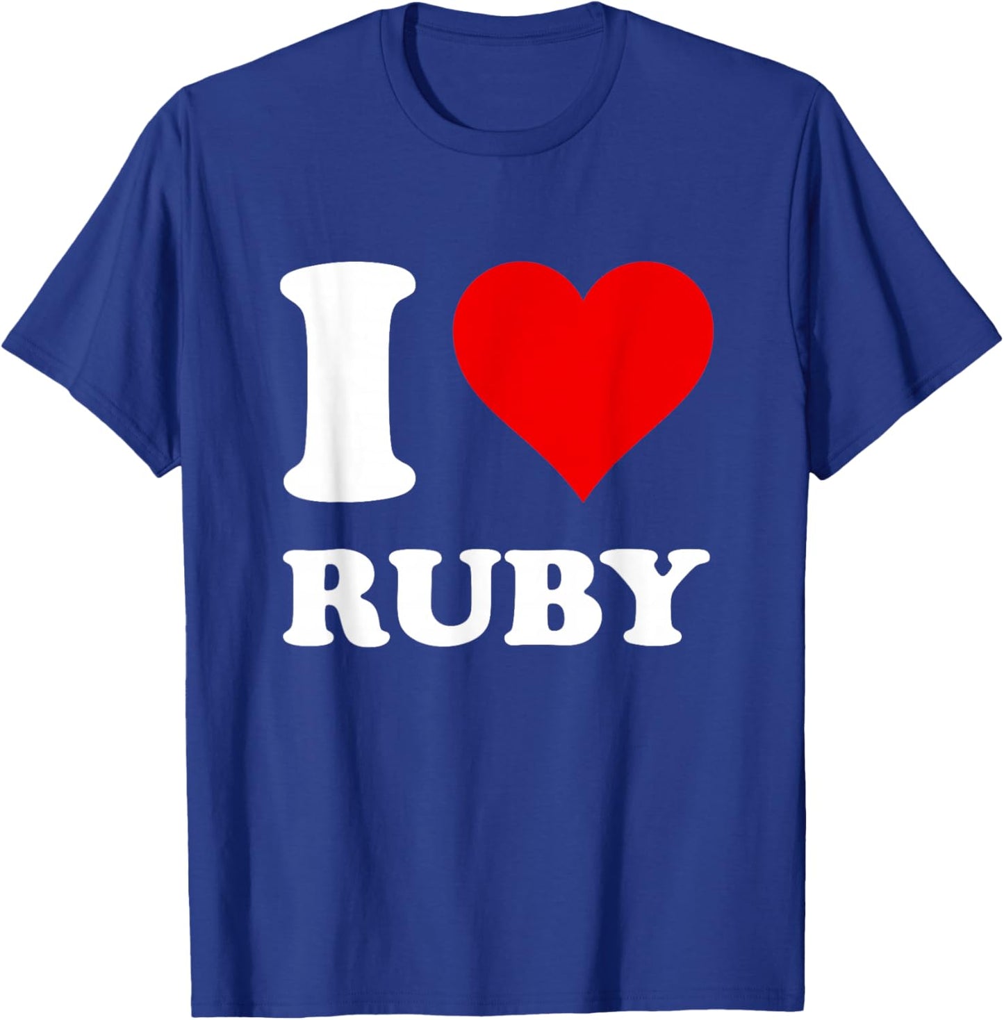 Red Heart I Love Ruby T-Shirt - T-Shirt | Royal